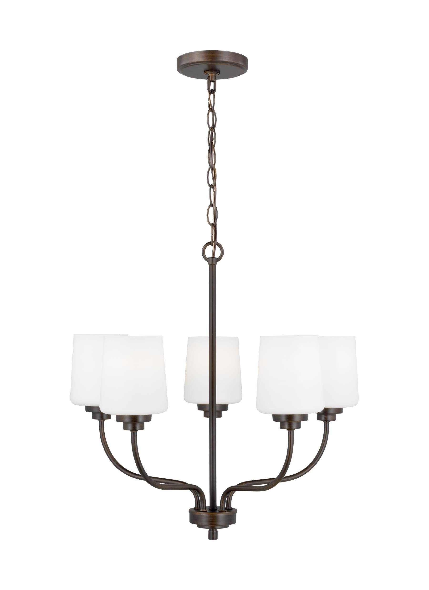 Generation Lighting 3102805-710 Windom 5 -Light Bronze Traditional For Use in Dining Rooms, Foyers, Living Rooms Chandelier