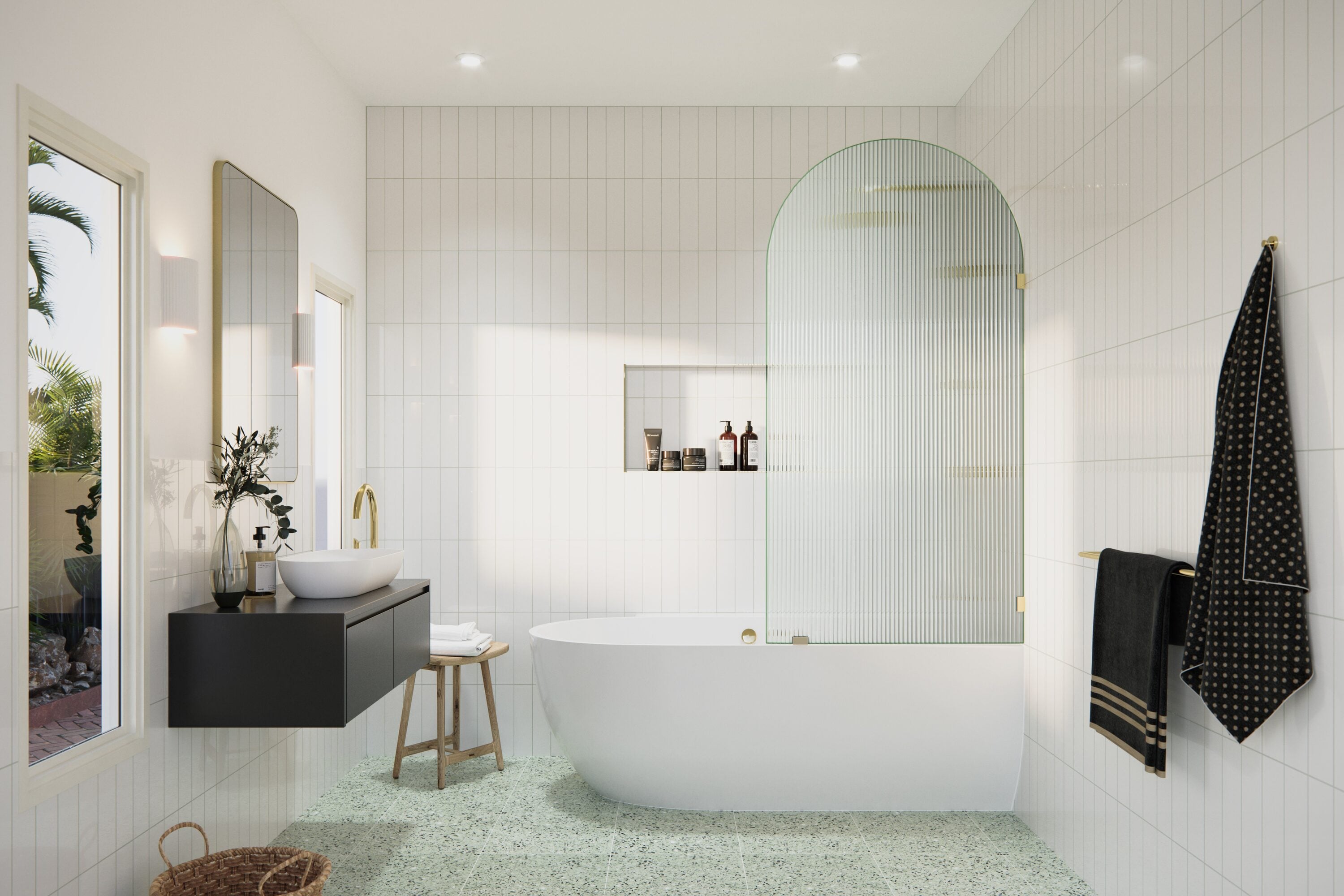 Glass Warehouse B-FL-ARC-34-PB Bathtub-Doors - View #3