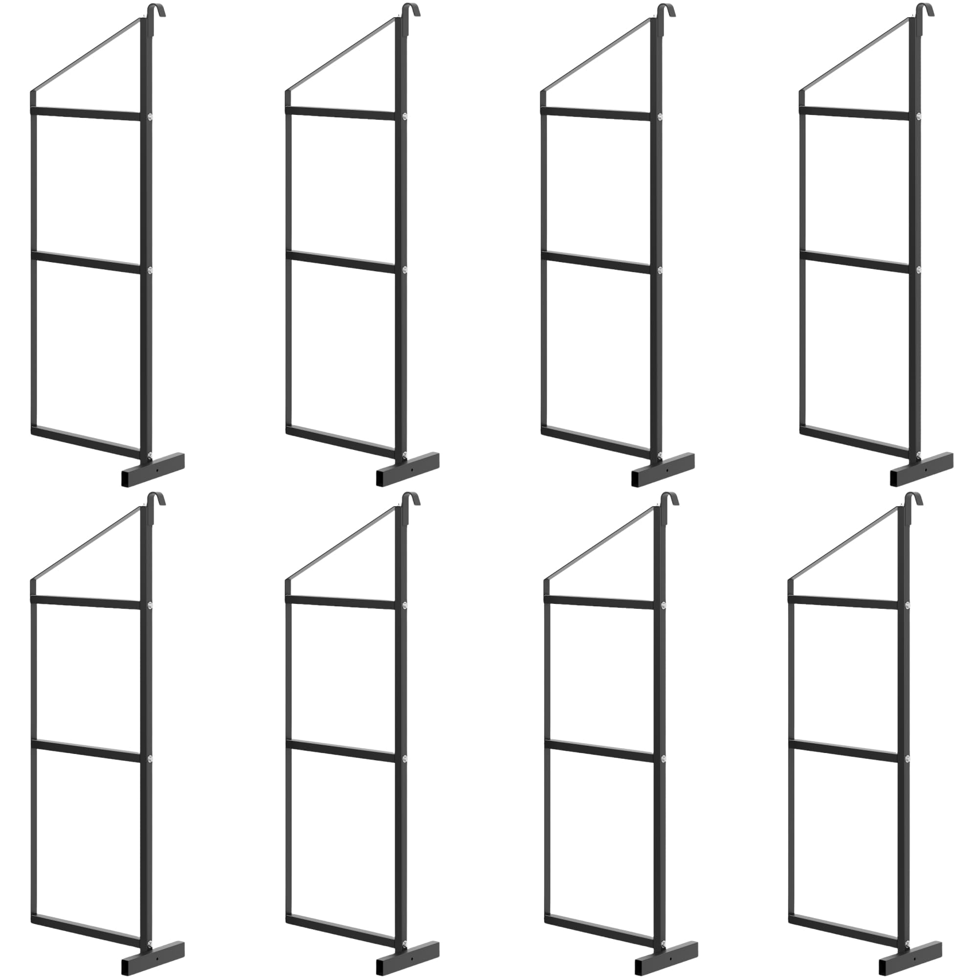 IdealHouse 8-Pack 3-Tier Adjustable Container Shelving Brackets-22 in x 60 in Heavy-Duty Hanging Storage Rack 1100 lbs Capacity Easy Install and Removable