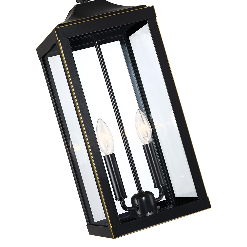 TRUE FINE Jefferson 2-Light 25.7 in. Black Large Outdoor Wall