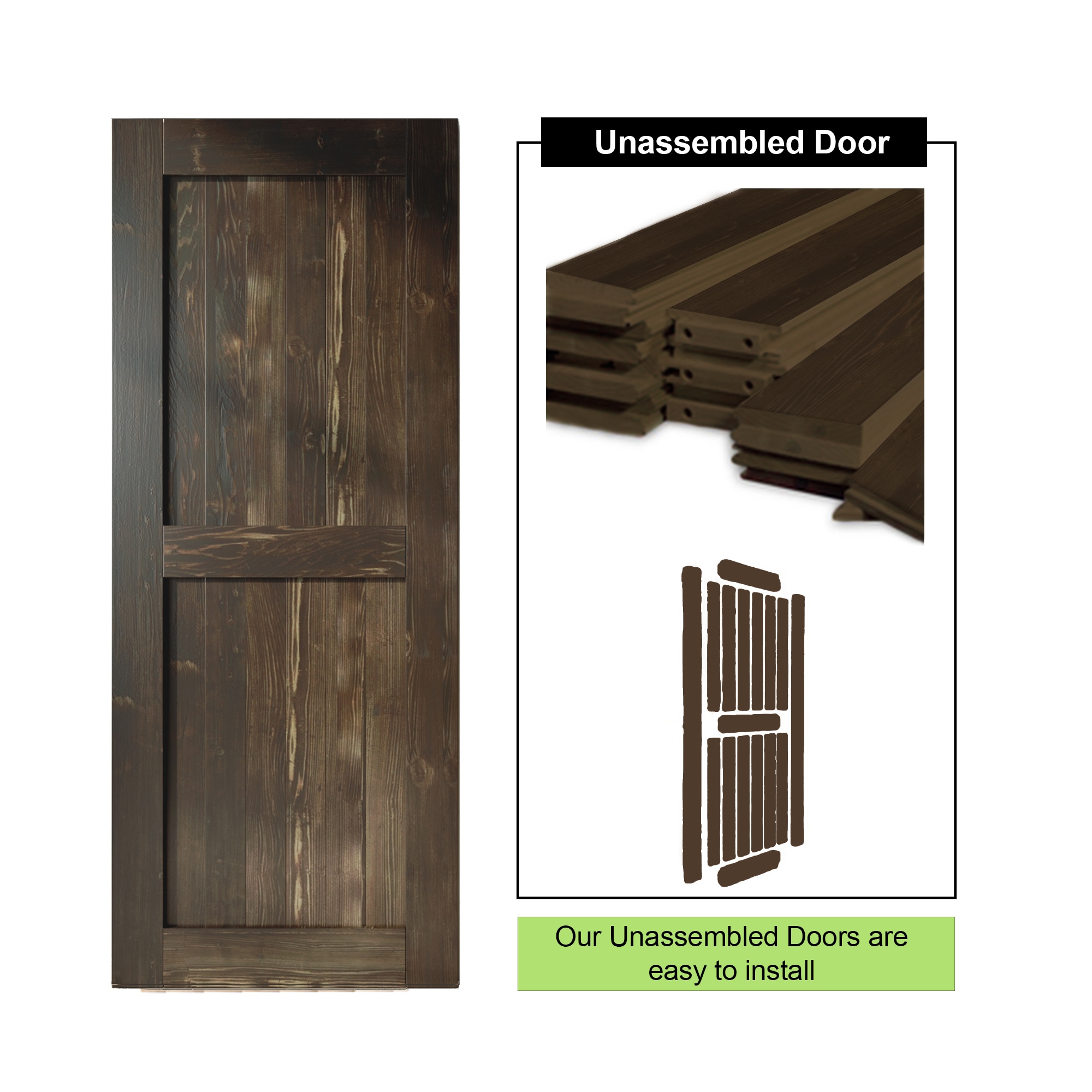 HOMACER 2496-H-EBONY Barn-Doors - View #5