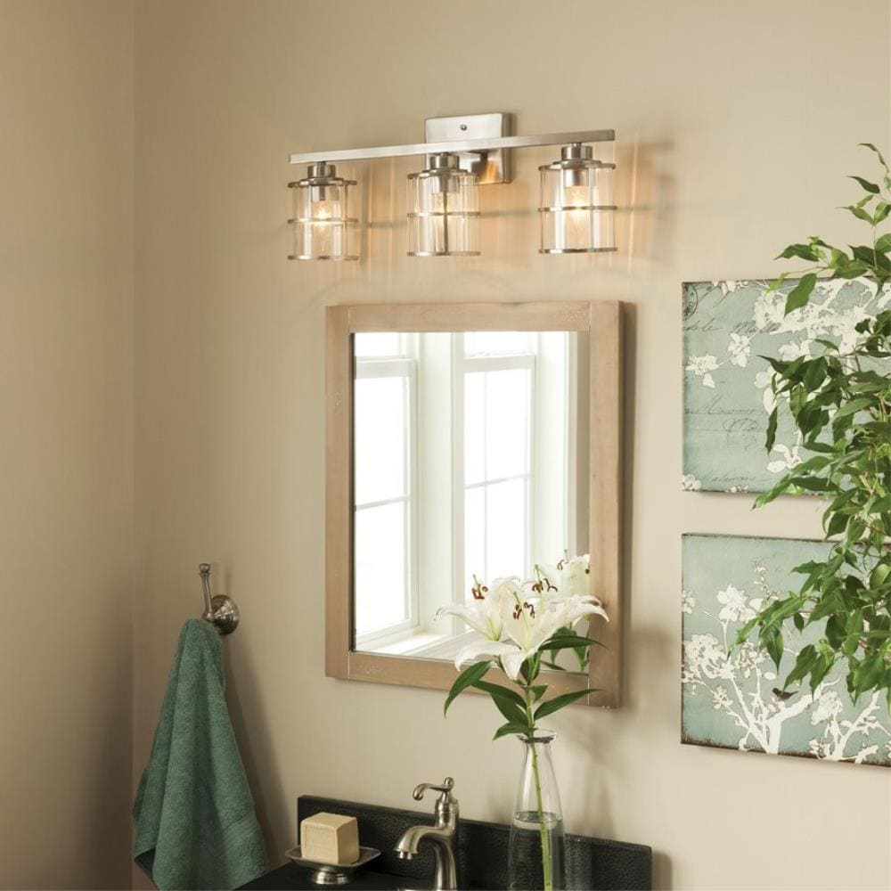 allen + roth 21.26-in 3-Light Brushed Nickel Traditional Vanity Light Bar  in the Vanity Lights department at