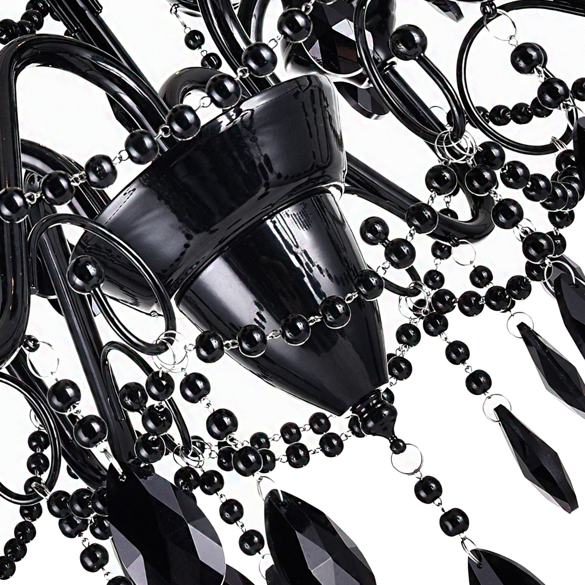 Keen 9-Light Black Crystal Candelabra Chandelier