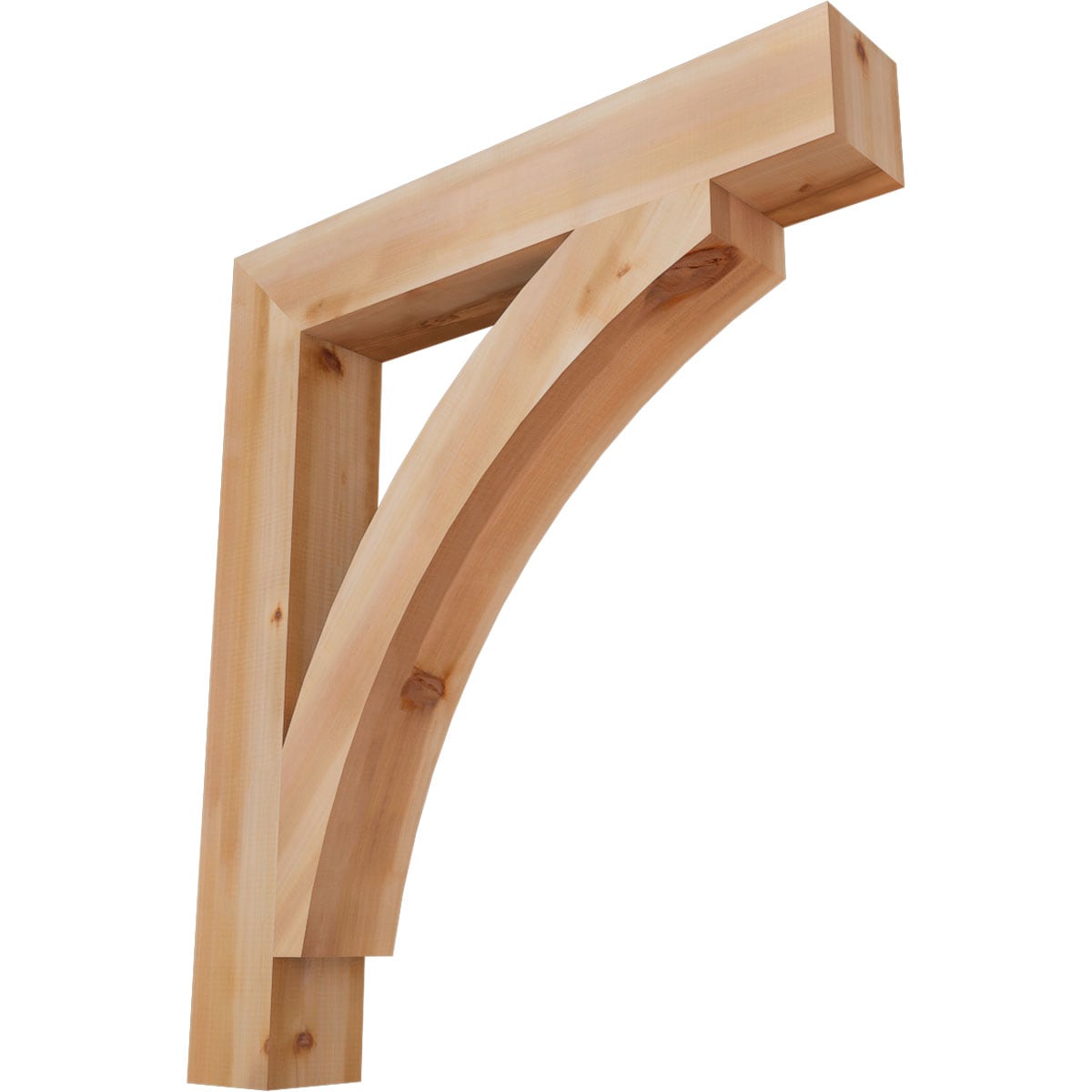 Ekena Millwork BKT06X38X44THR05SWR Thorton block smooth 5-1/2-in x 38-in x 44-in Western red cedar Brown Wood Standard bracket