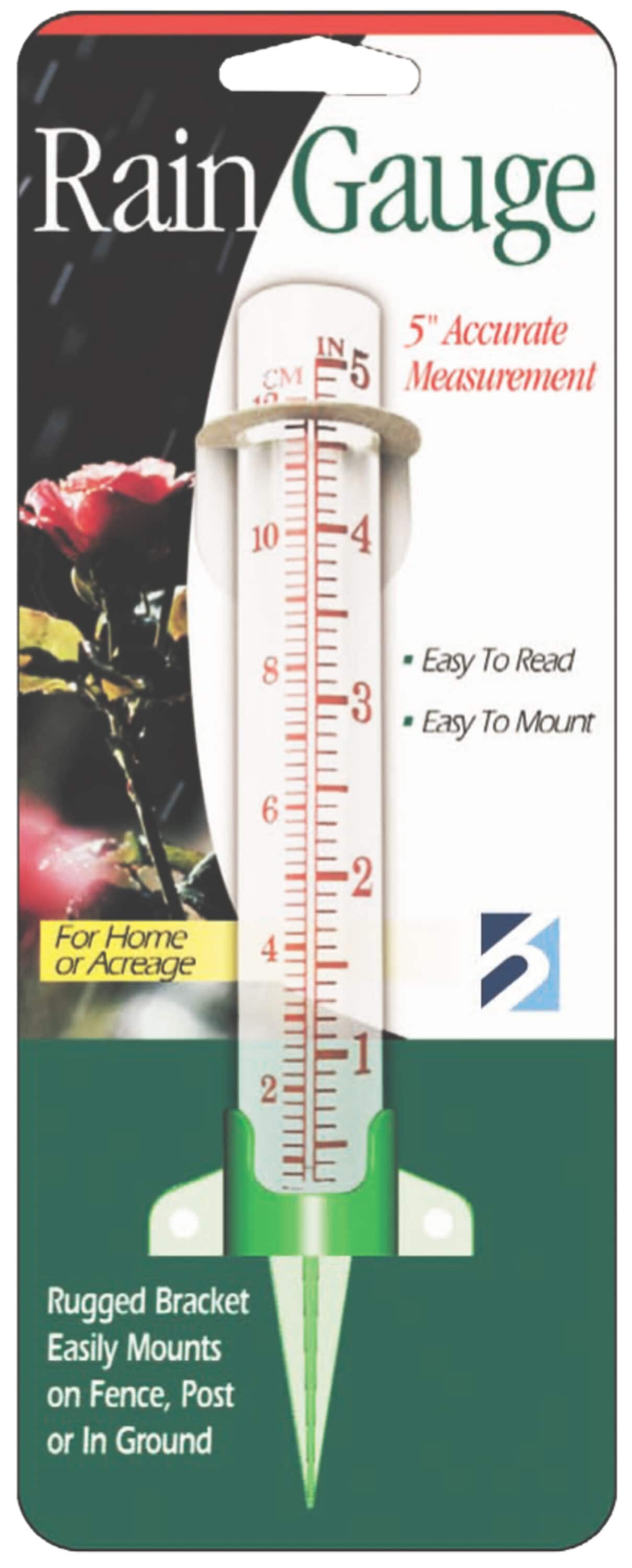 EZRead Glass Analog Traditional 5-in Rain Gauge #820-0409