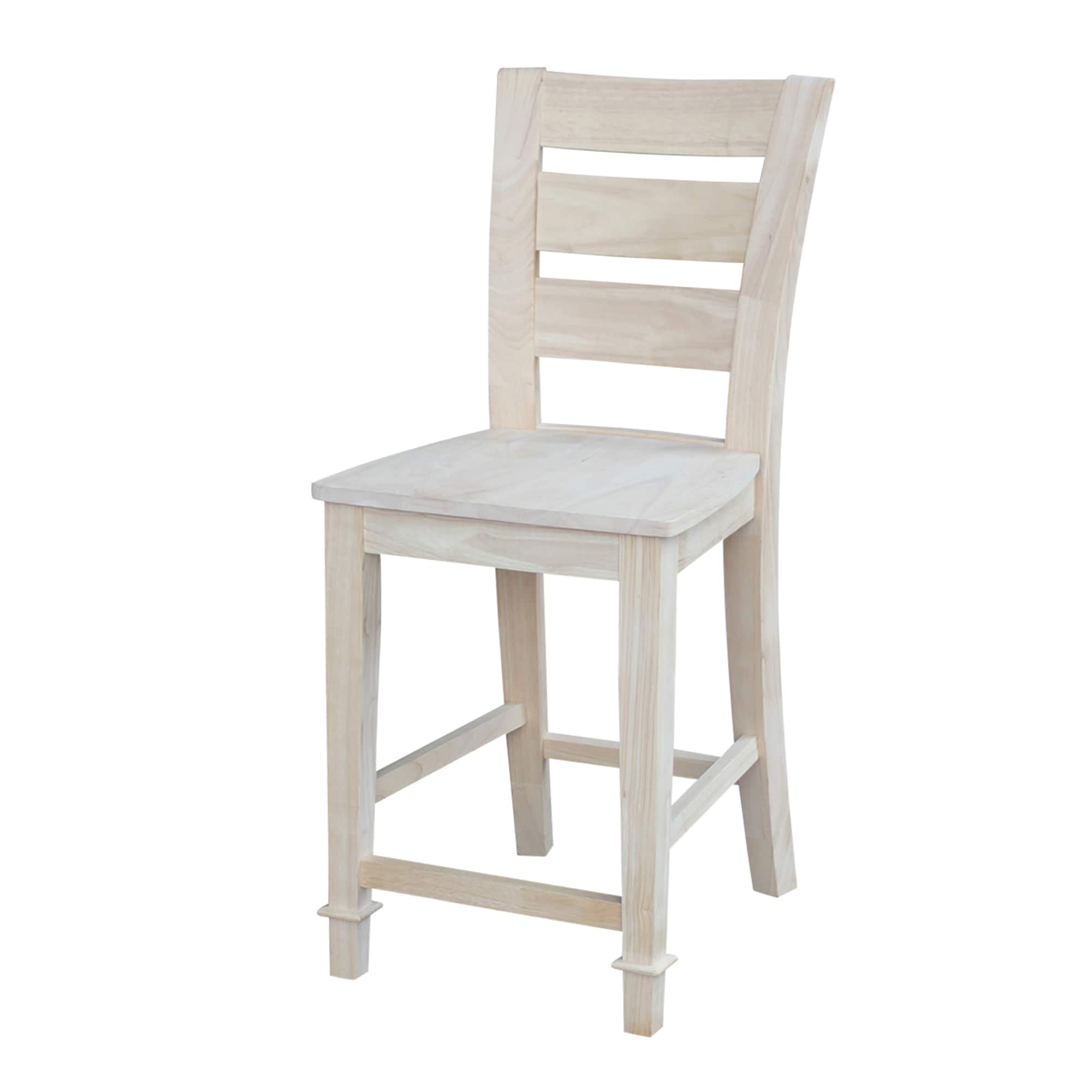 Classic Farmhouse Unfinished Solid Wood Tuscany Counter Stool