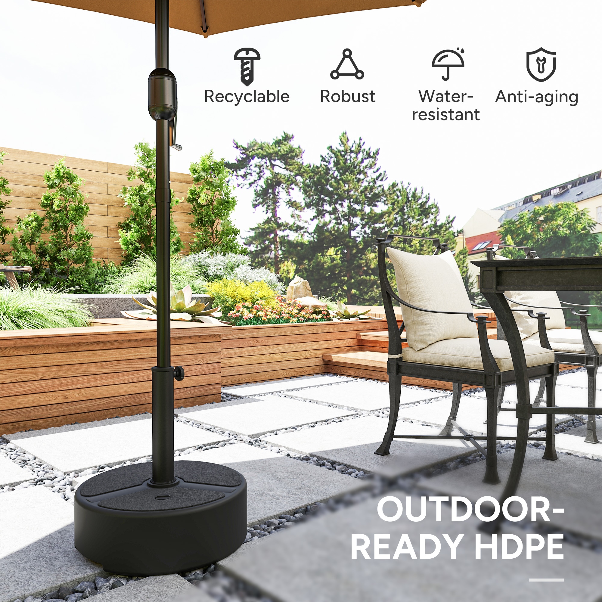 Outsunny 84D-373V00BK Umbrella-Bases - View #7