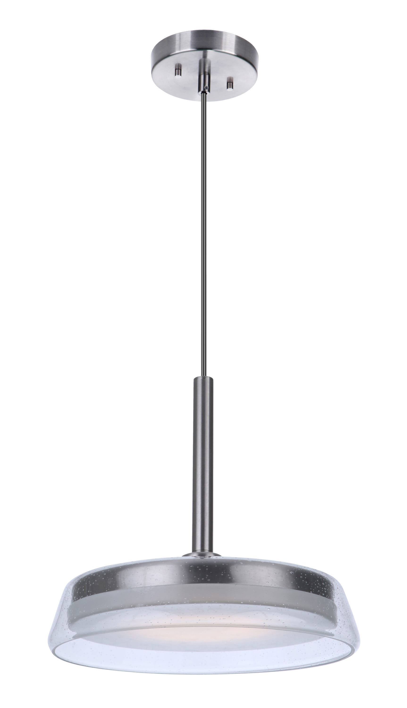 Craftmade 55192-BNK-LED Centric Brushed Polished Nickel Modern/contemporary Textured glass Cylinder Integrated LED Mini Hanging Pendant light