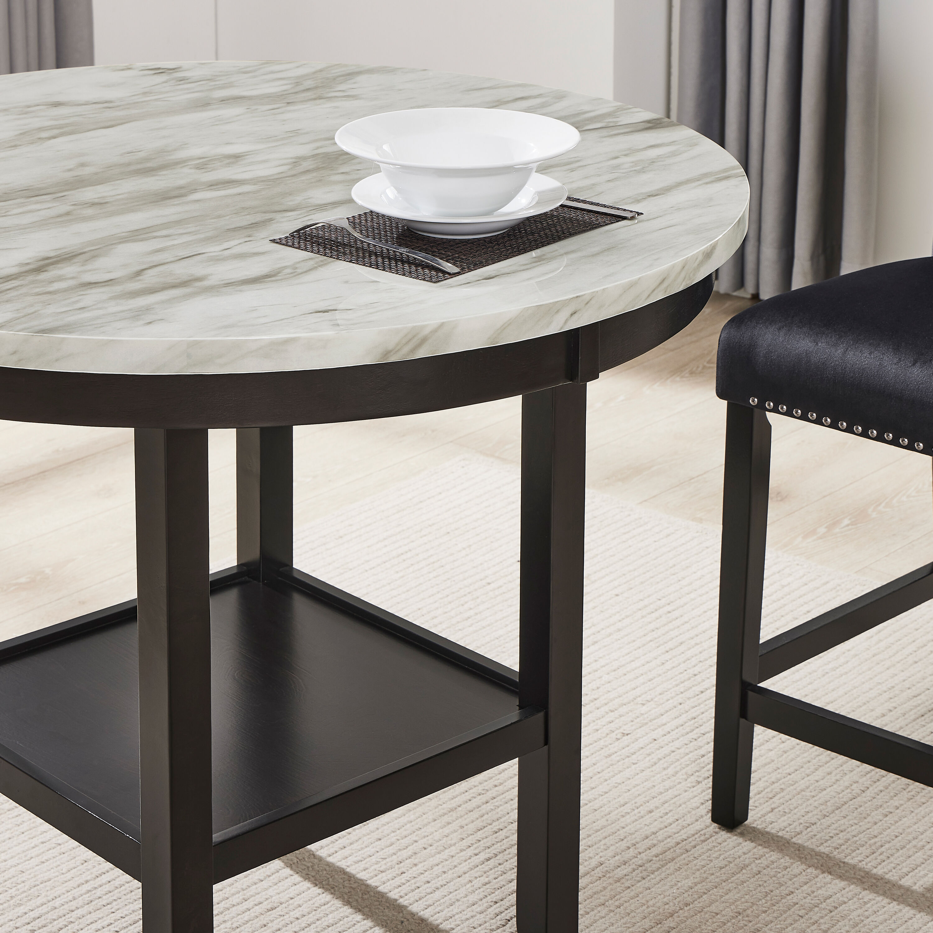 Roundhill Furniture PT400-PC262GYX2 Dining-Sets - View #6