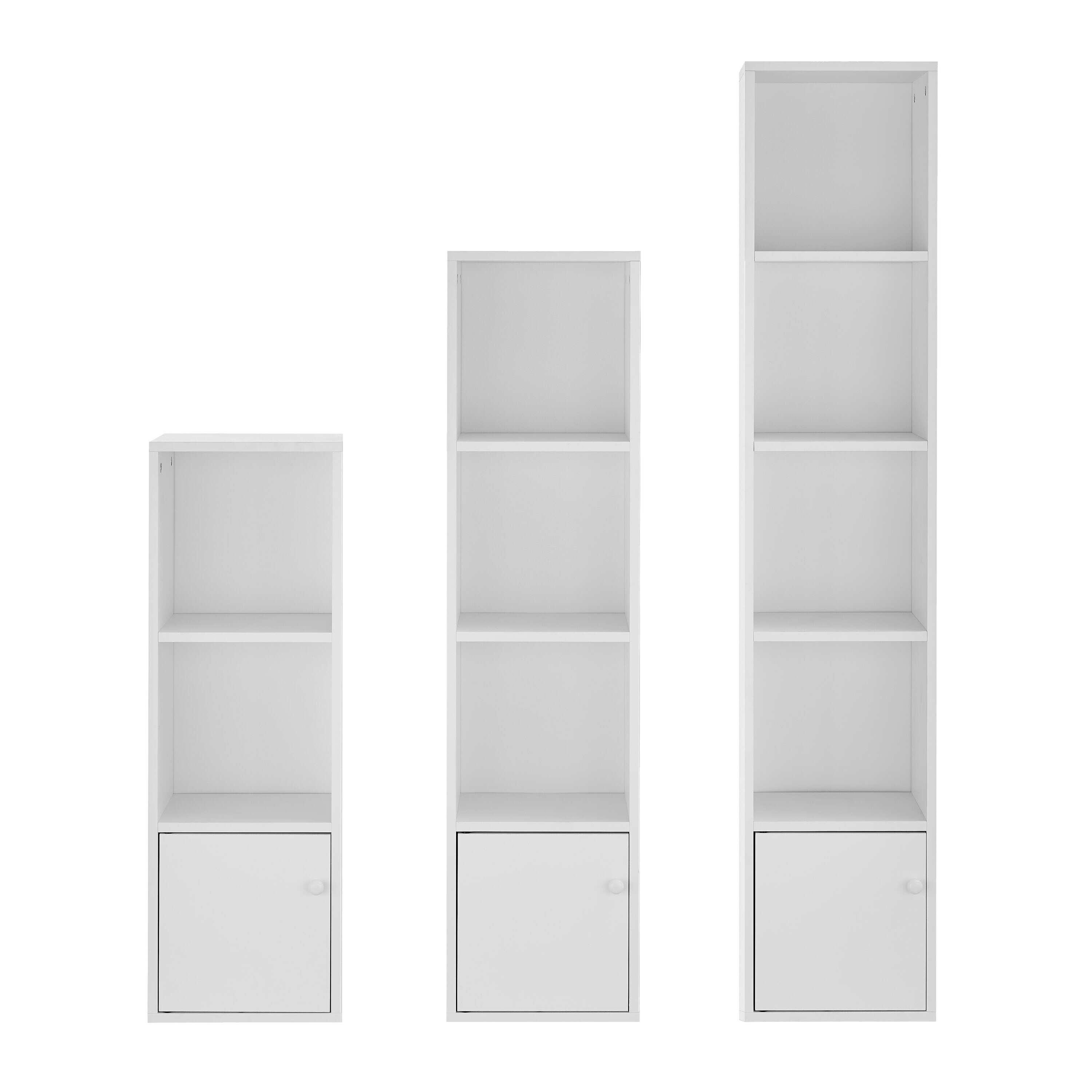 DANYA B 47.25 in. H White MDF 5-Tier Decorative Wall Shelf