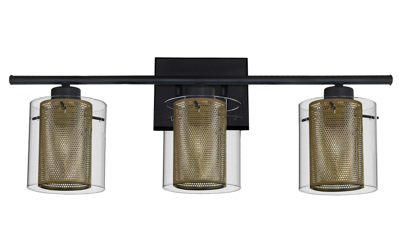 Whitfield Lighting VL28059-3BKGL 24-in 3 -Light Brushed Bronze Transitional Vanity light