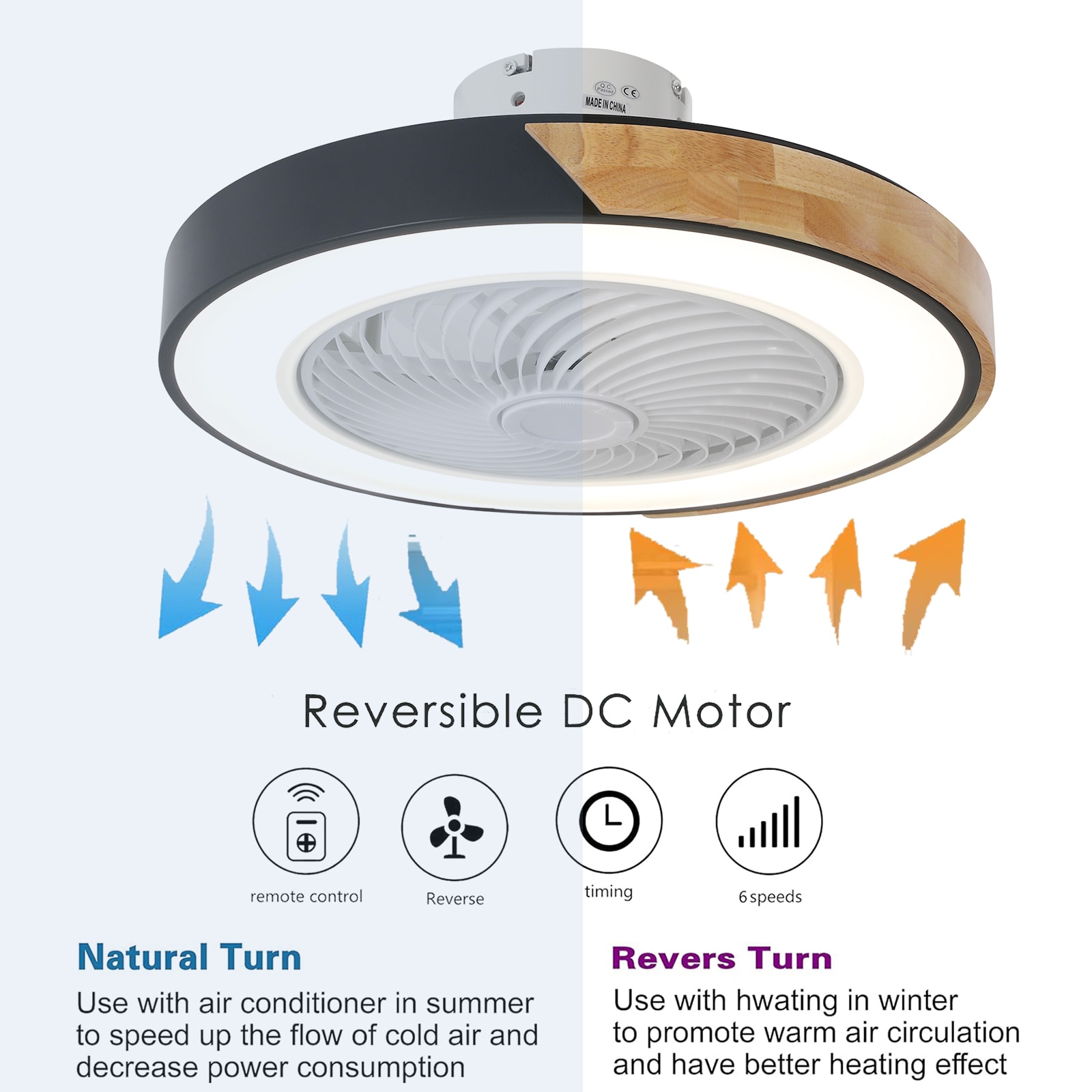 Oukaning HG-HCXLST-3871-US-BT Ceiling-Fans - View #3