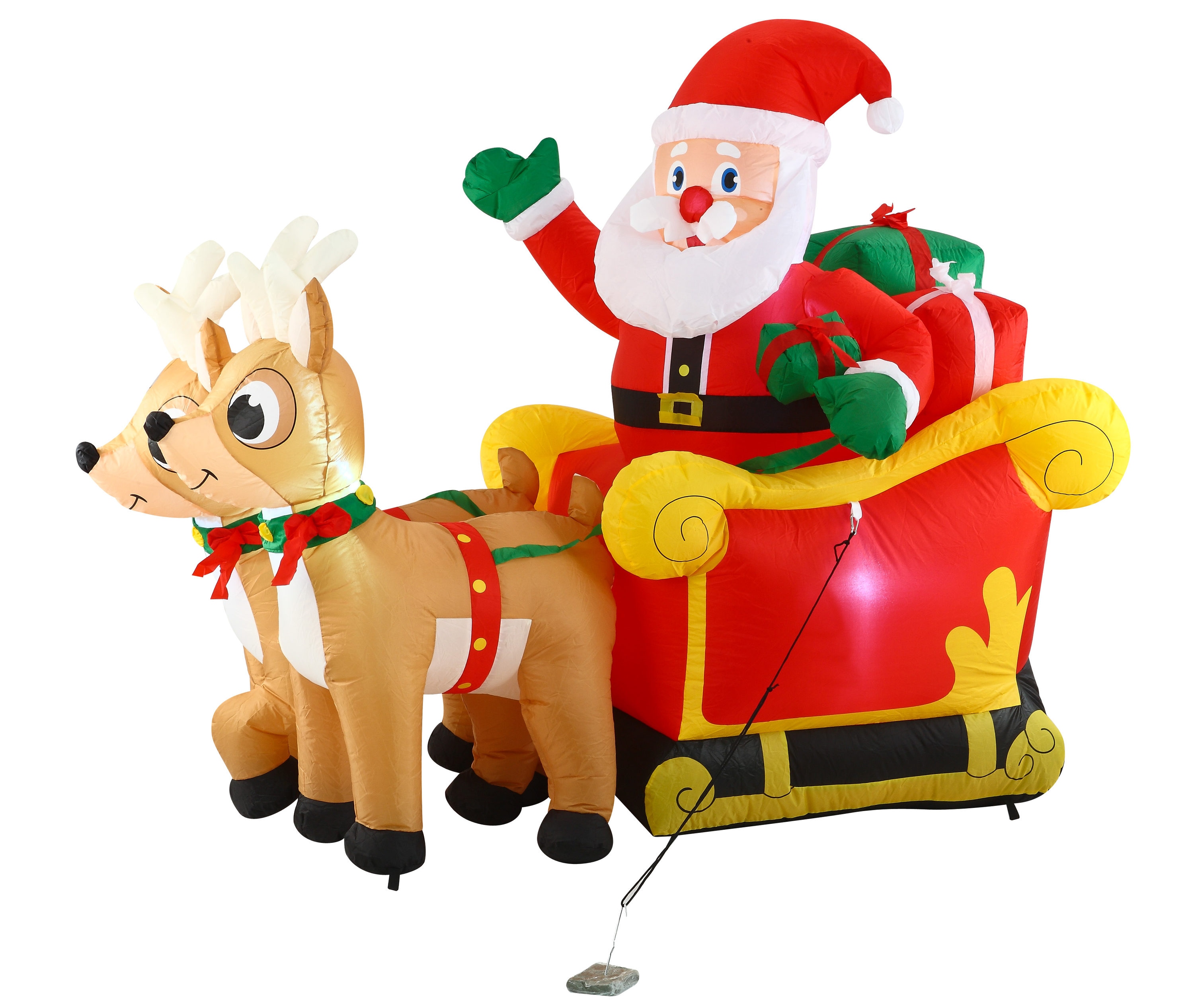 Joiedomi 5-ft Lighted Santa Christmas Inflatable in the Christmas ...