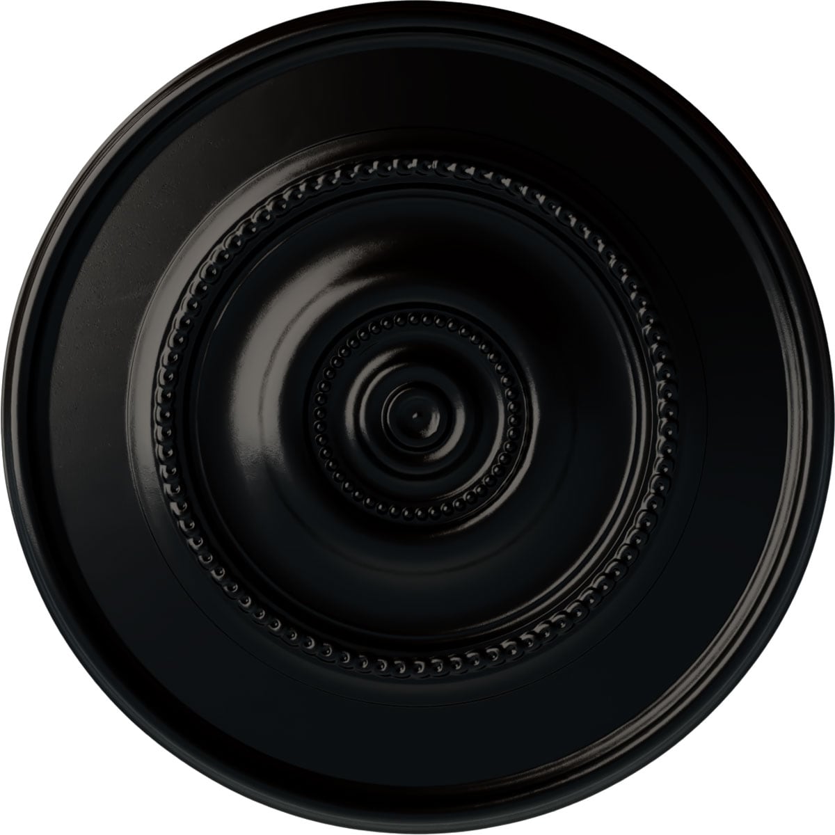 Ekena Millwork CM30DYBLF Dylar 30-in W x 30-in L Painted Jet Black Polyurethane Whole Ceiling Medallion