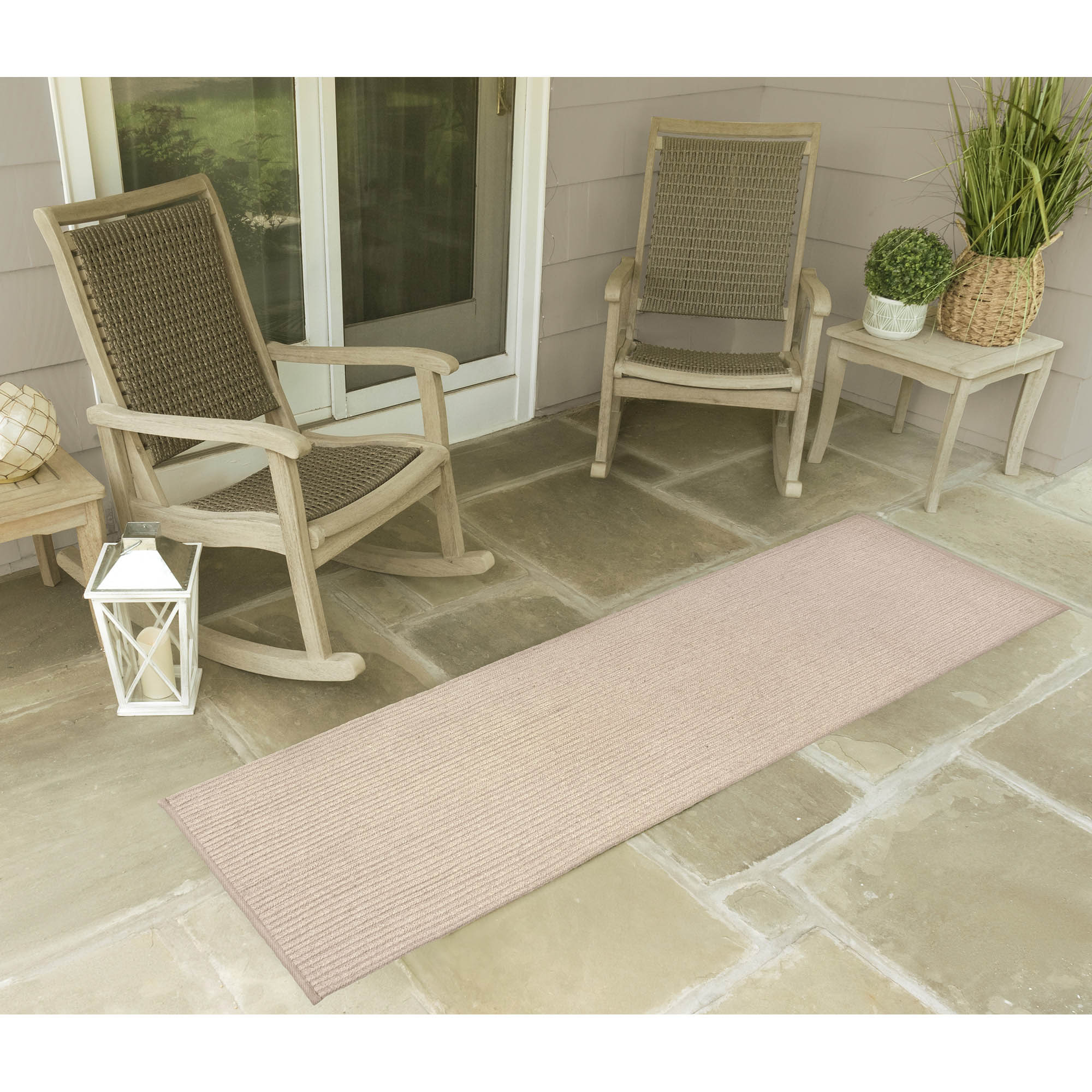 Liora Manne CAIR8678102 Calais 2 x 8 (ft) Braided Polypropylene Sand Rectangular Indoor/Outdoor Solid Runner rug