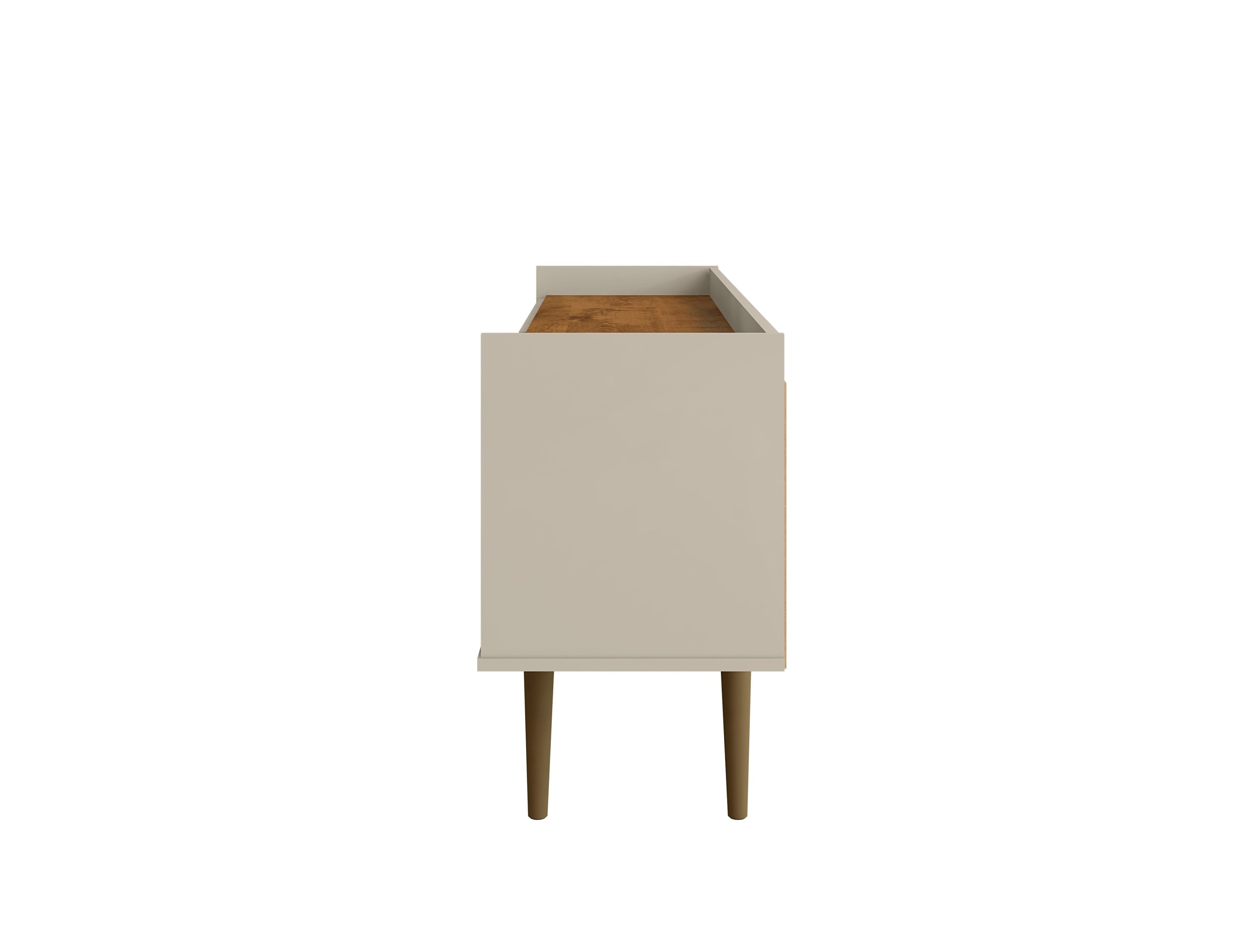 Bogart 53.54" Off-White Mid-Century Modern TV Stand with Cabinet