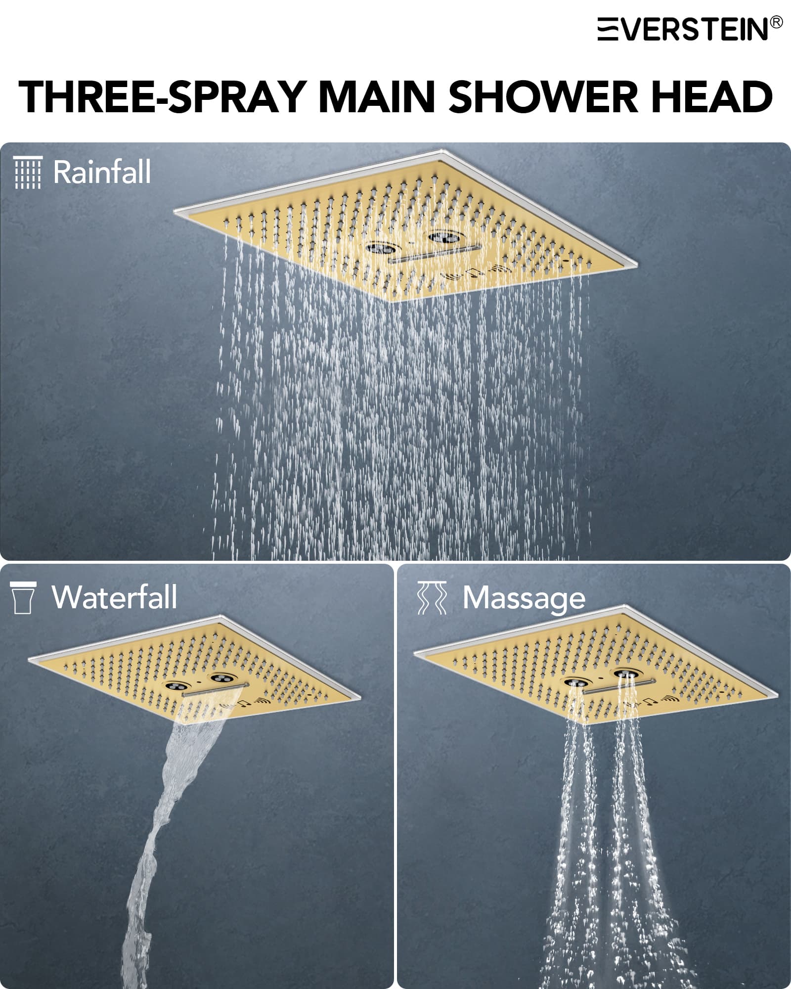 EVERSTEIN SFS-1047-GD16 Showerhead-Bar-Panels - View #7