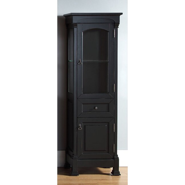 James Martin Vanities Brookfield 20.5-in W x 65-in H x 16.25-in D Antique Black Poplar Freestanding Linen Cabinet James Martin Vanities Brookfield 20.5-in W x 65-in H x 16.25-in D Antique Black Poplar Freestanding Linen Cabinet