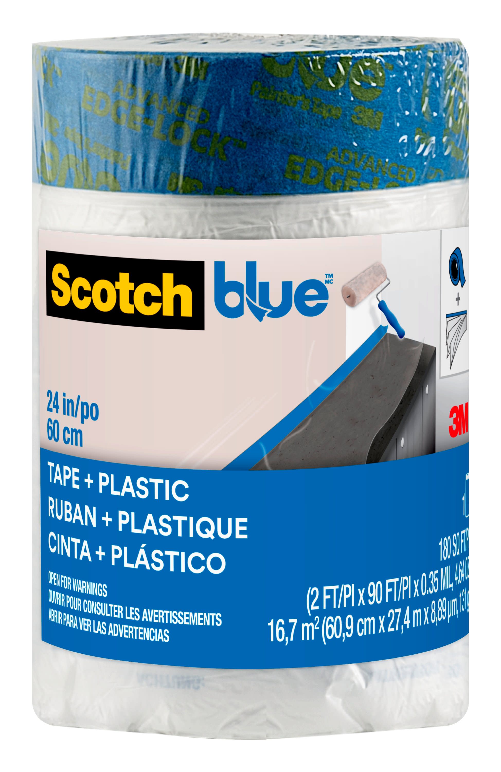 ScotchBlue 24-in x 90-ft Adhesive Premium Masking Film in the Masking Paper   Film department at