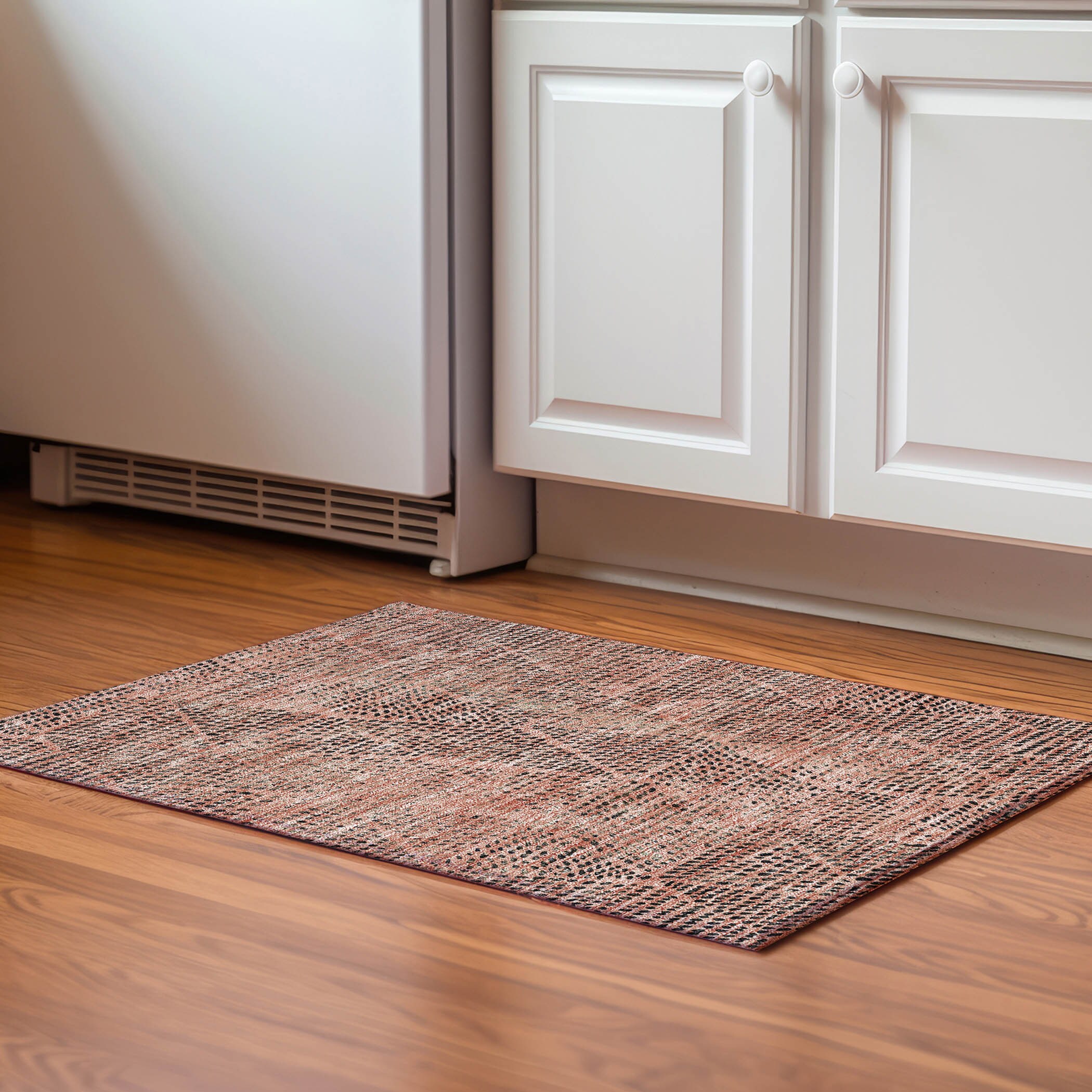 Addison Rugs AMF591SM20X30 Mayfield AMF591SM 2 x 3 (ft) Loomed Polyester Salmon Rectangular Indoor Geometric Machine washable Area rug