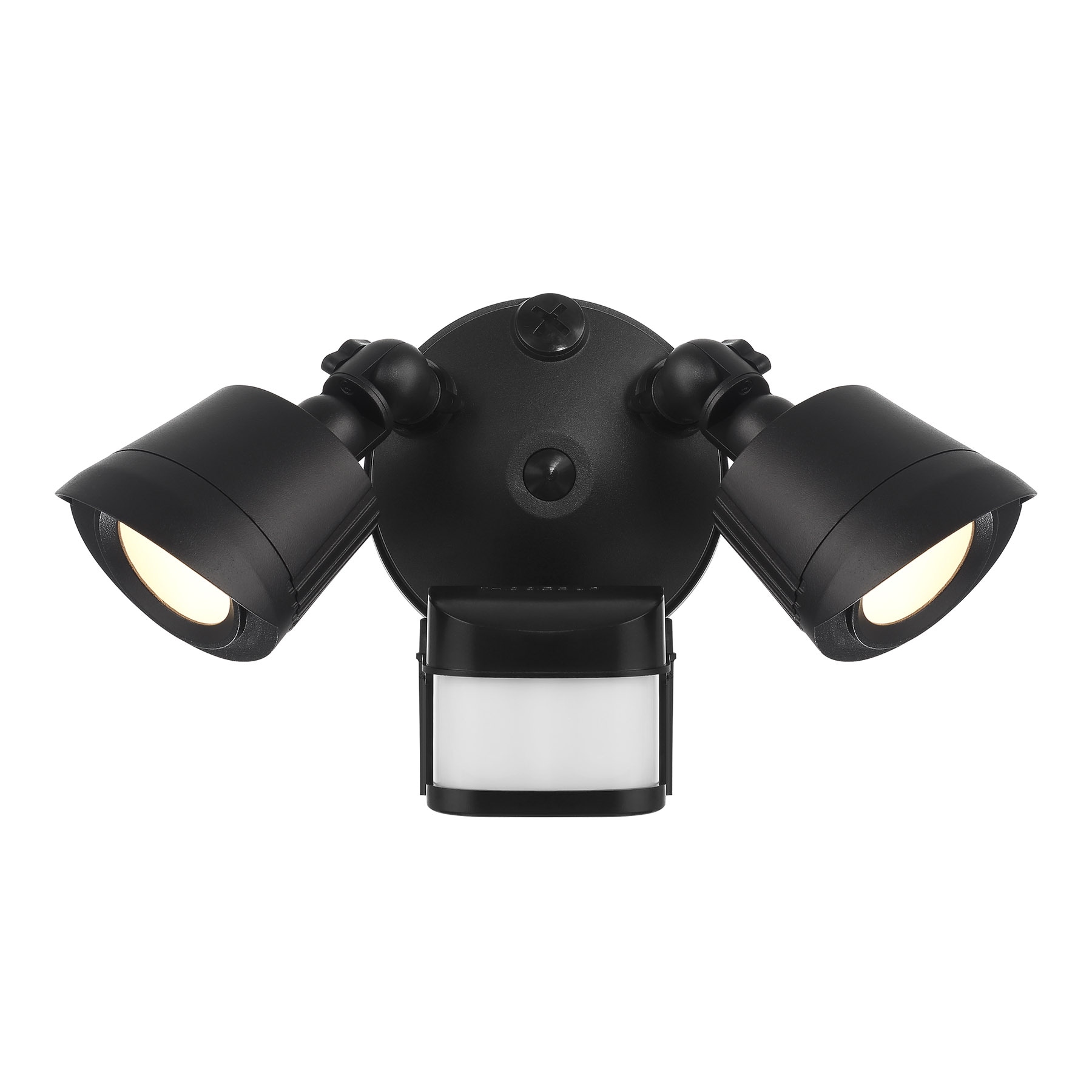 Savoy House Essentials 4-FLOOD-MS-3000K-BK 270 -Degree 22 -Wattage Equivalent Hardwired LED Black 2 -Head Motion-Activated Flood Light with Timer 1600 -Lumen