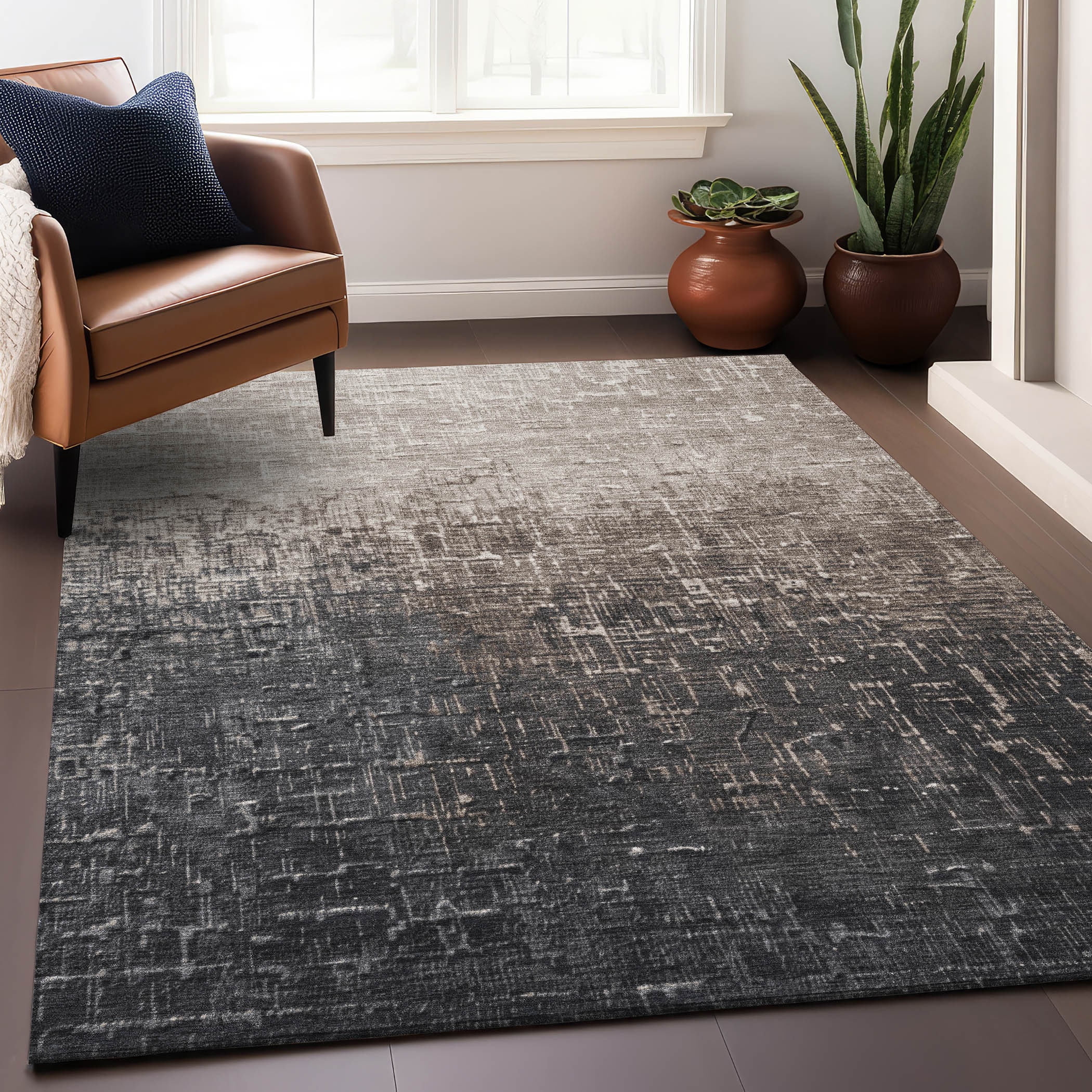 Addison Rugs ACN1066KH3X5 Chantille ACN1066KH 3 x 5 (ft) Polyester Khaki Rectangular Indoor/Outdoor Geometric Machine washable Area rug