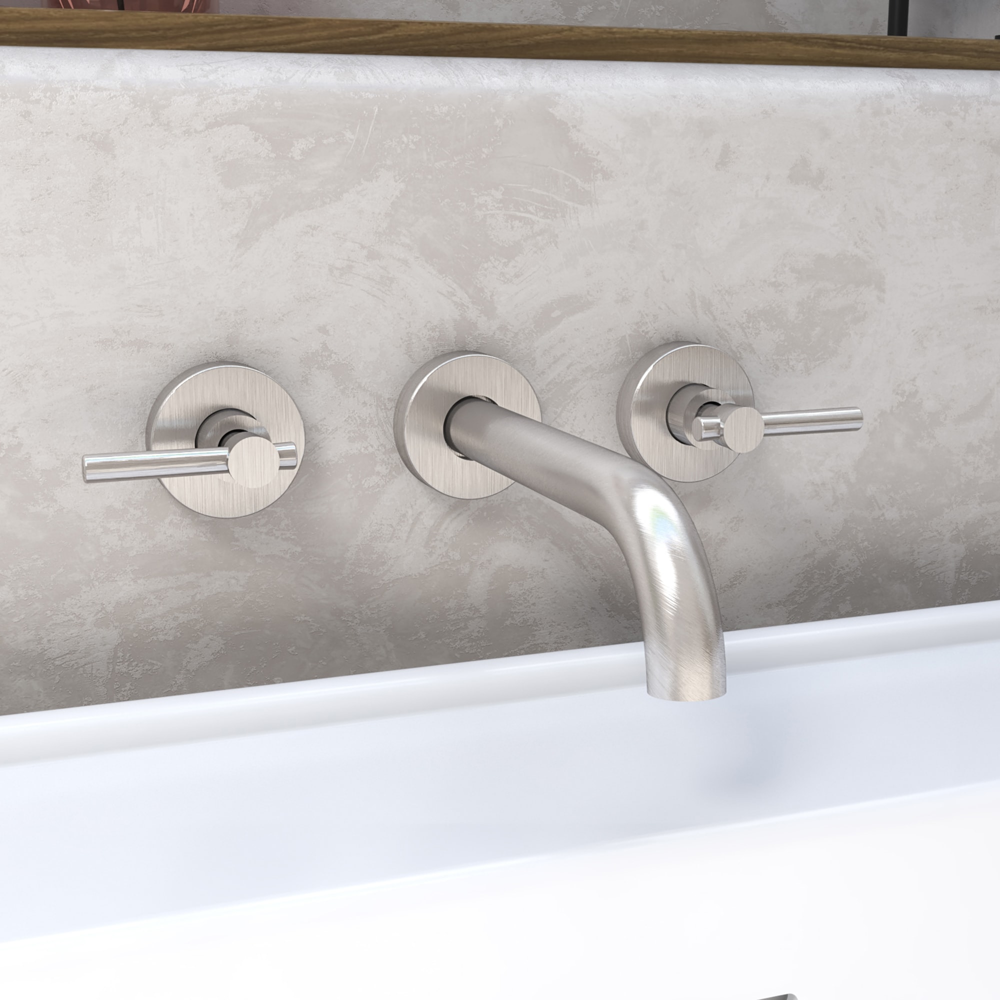 DreamLine FTNL0308X04 Nile Brushed Nickel 2-handle Wall-mount Low-arc Bathtub Faucet ( Valve Included )