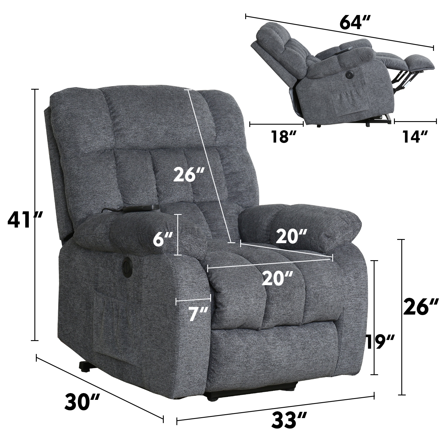 WELLFOR CAN-CR492 recliners - View #11