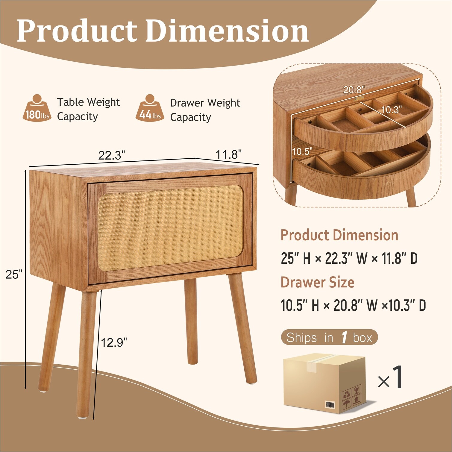 Watnature 2NY4TPYRD5M2 nightstands - View #8