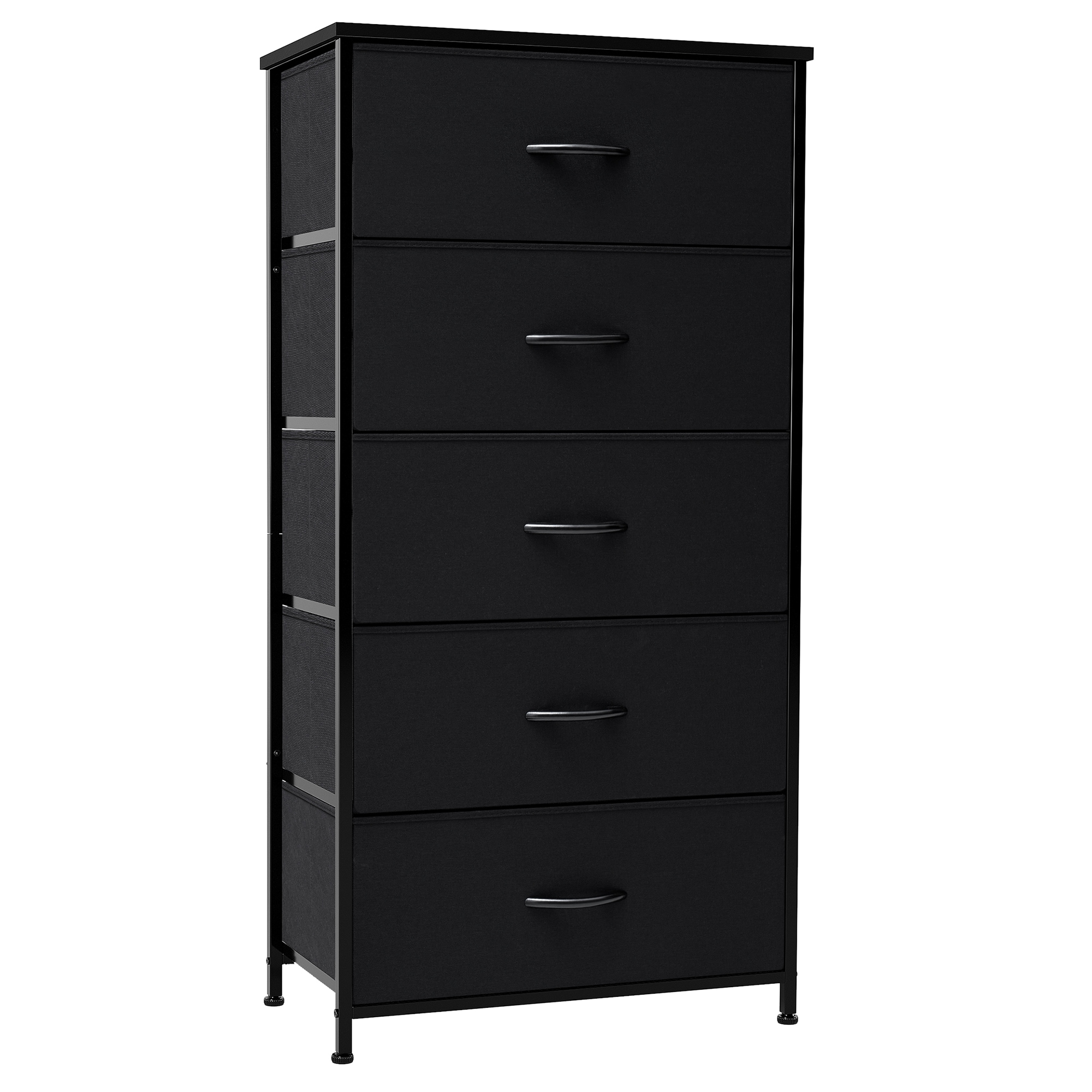 CloudFly CL-HD017BLK Dresser storage tower Black 5 -Drawer Combo dresser