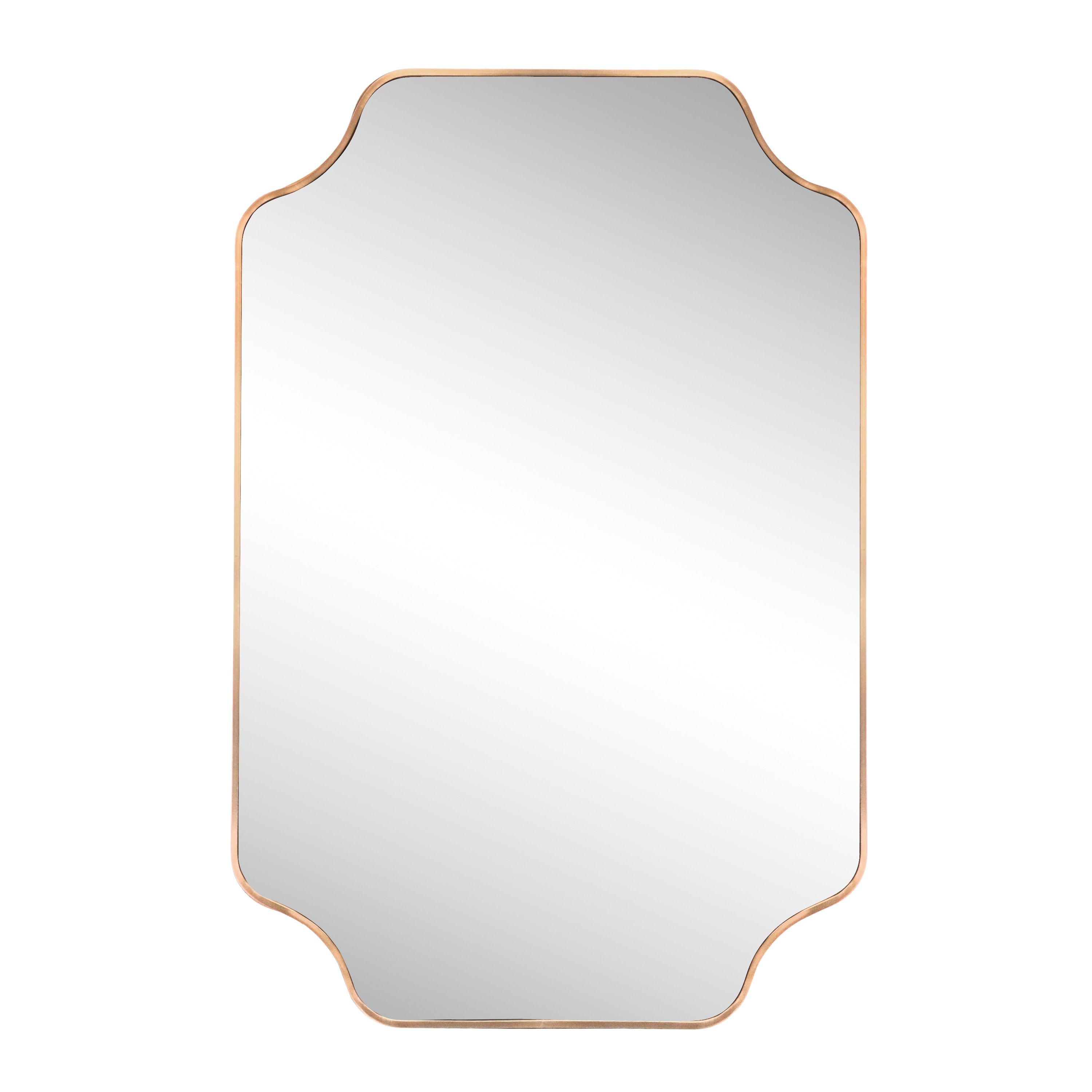 JONATHAN  Y Alora 24-in. W x 36-in. H Medium Scalloped Rectangular Metal Framed Wall Mounted Mirror - Gold