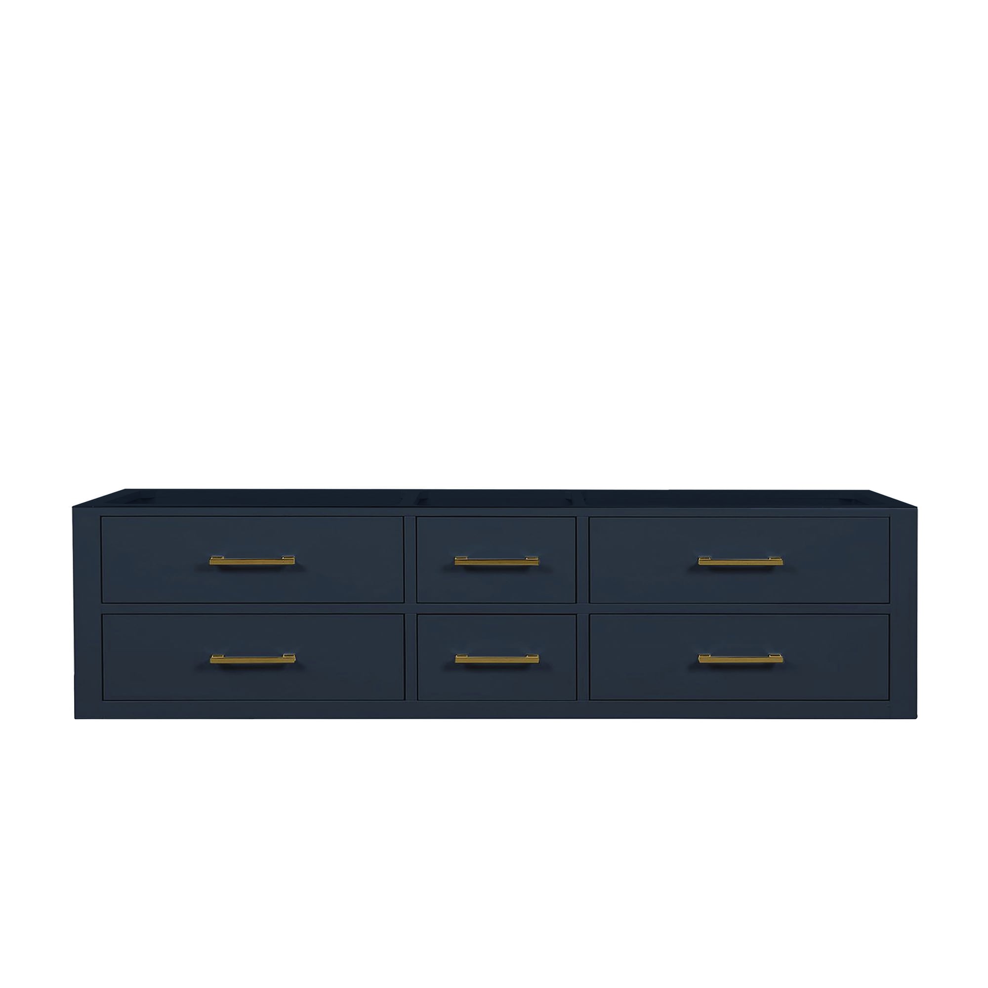 Lexora LVSO72DE000 Southold 72-Inches Blue Floating Bathroom Vanity Base Cabinet without Top