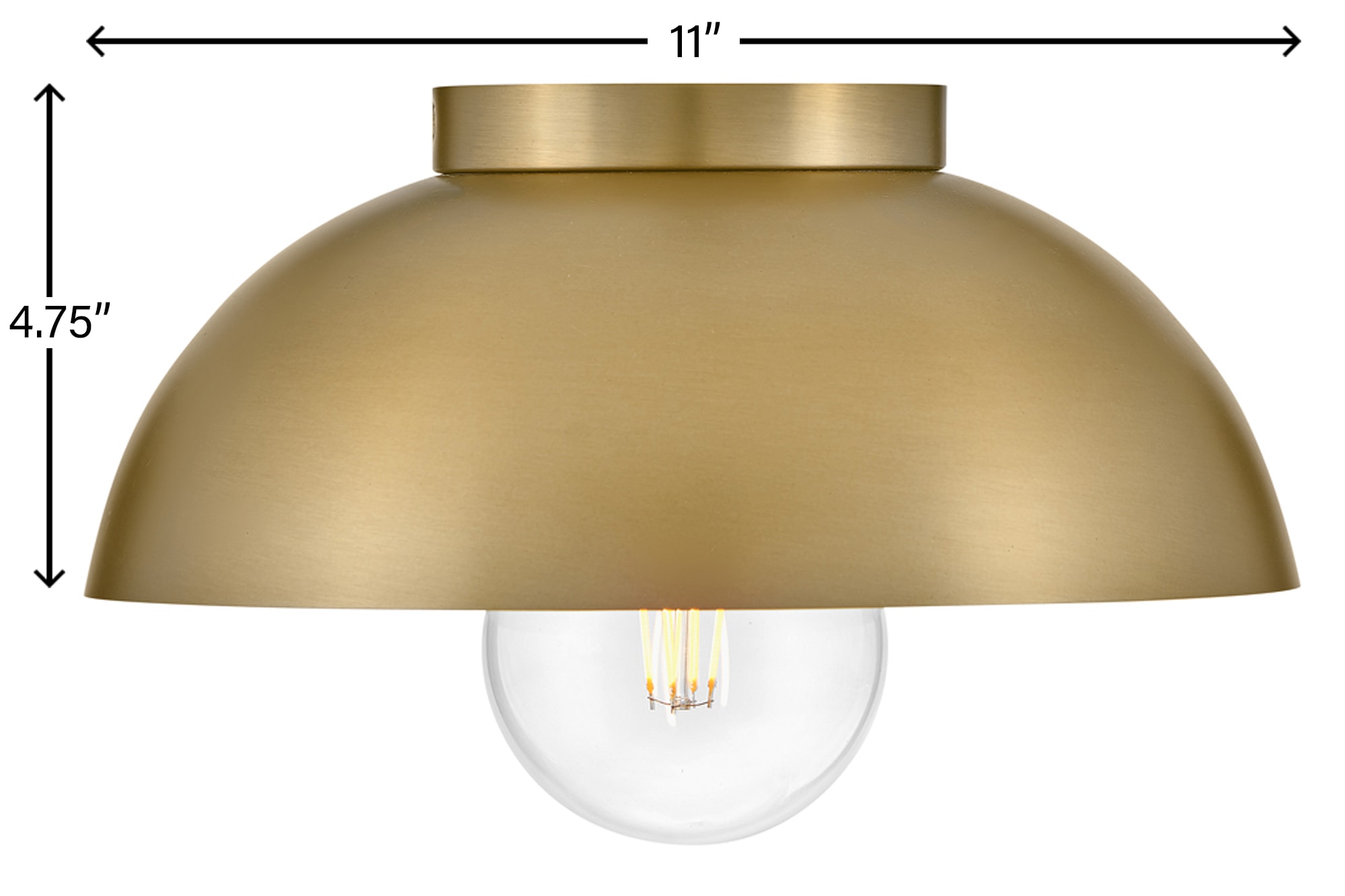 Contemporary Lacquered Brass Globe LED Flush Mount Light