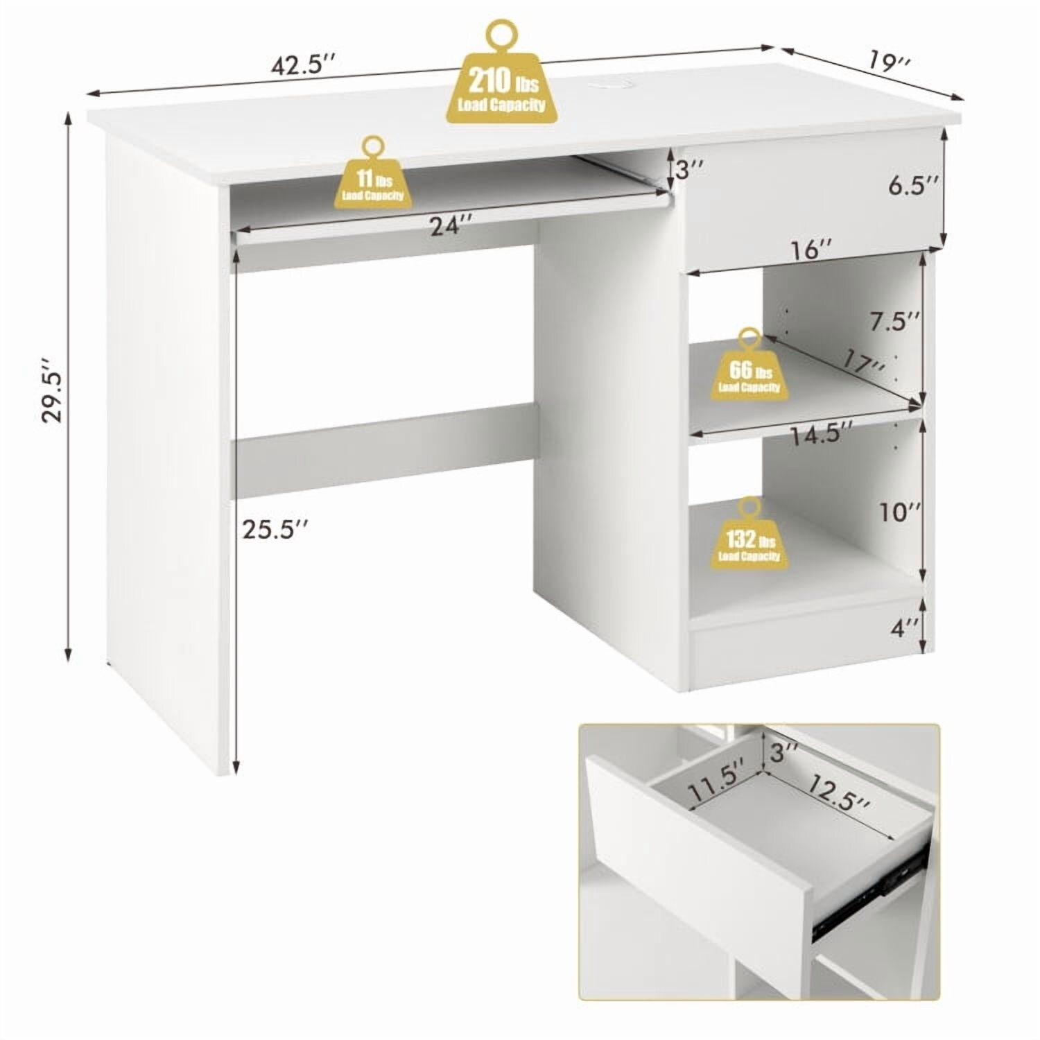 VERYKE 7848543521407 desks - View #3