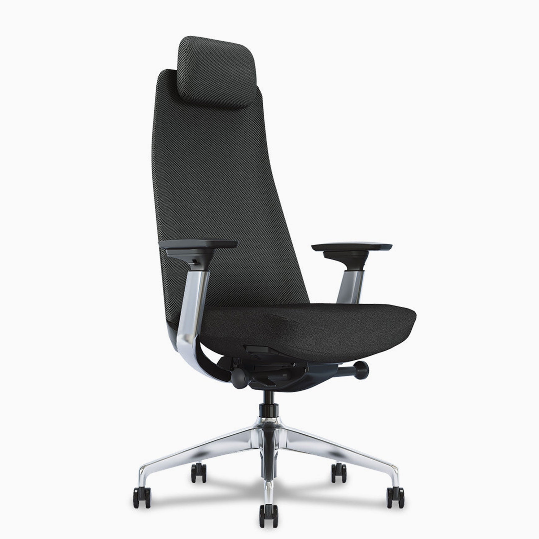 Desky  Pinnacle Executive Office Chair - Black / Polished Aluminium