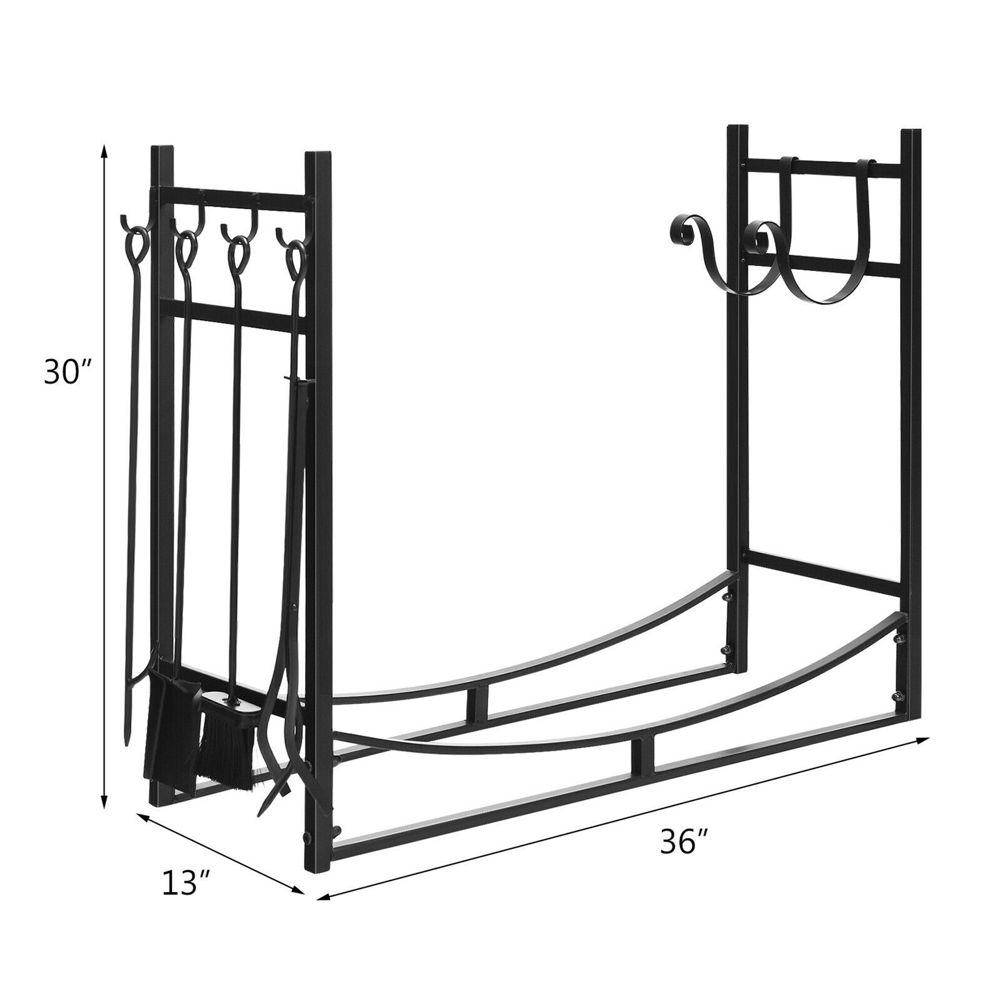 Goplus 30-Inches x 13-Inches x 36-Inches Steel Adjustable firewood rack #OP70814