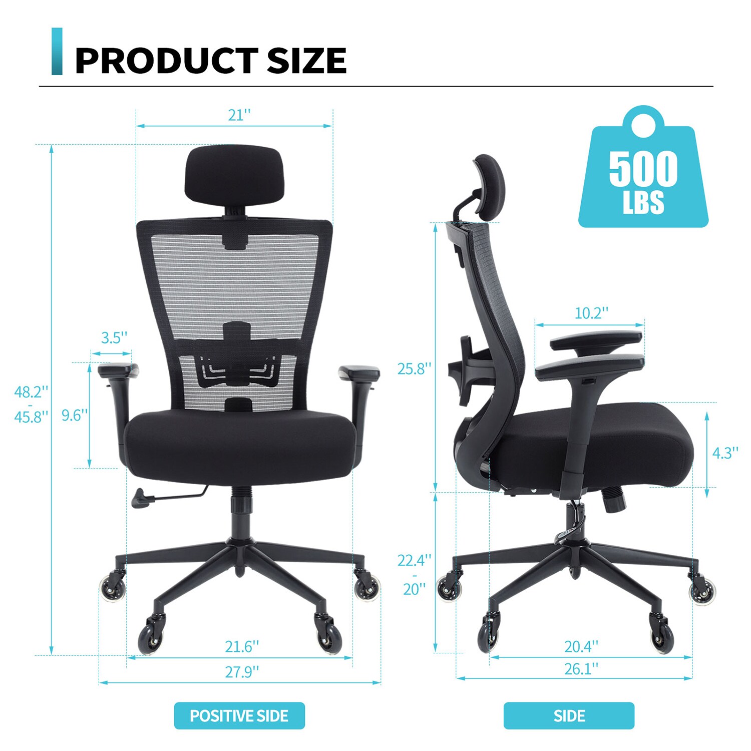 Mondawe MO-HW65402BK-2 Office-Chairs - View #10