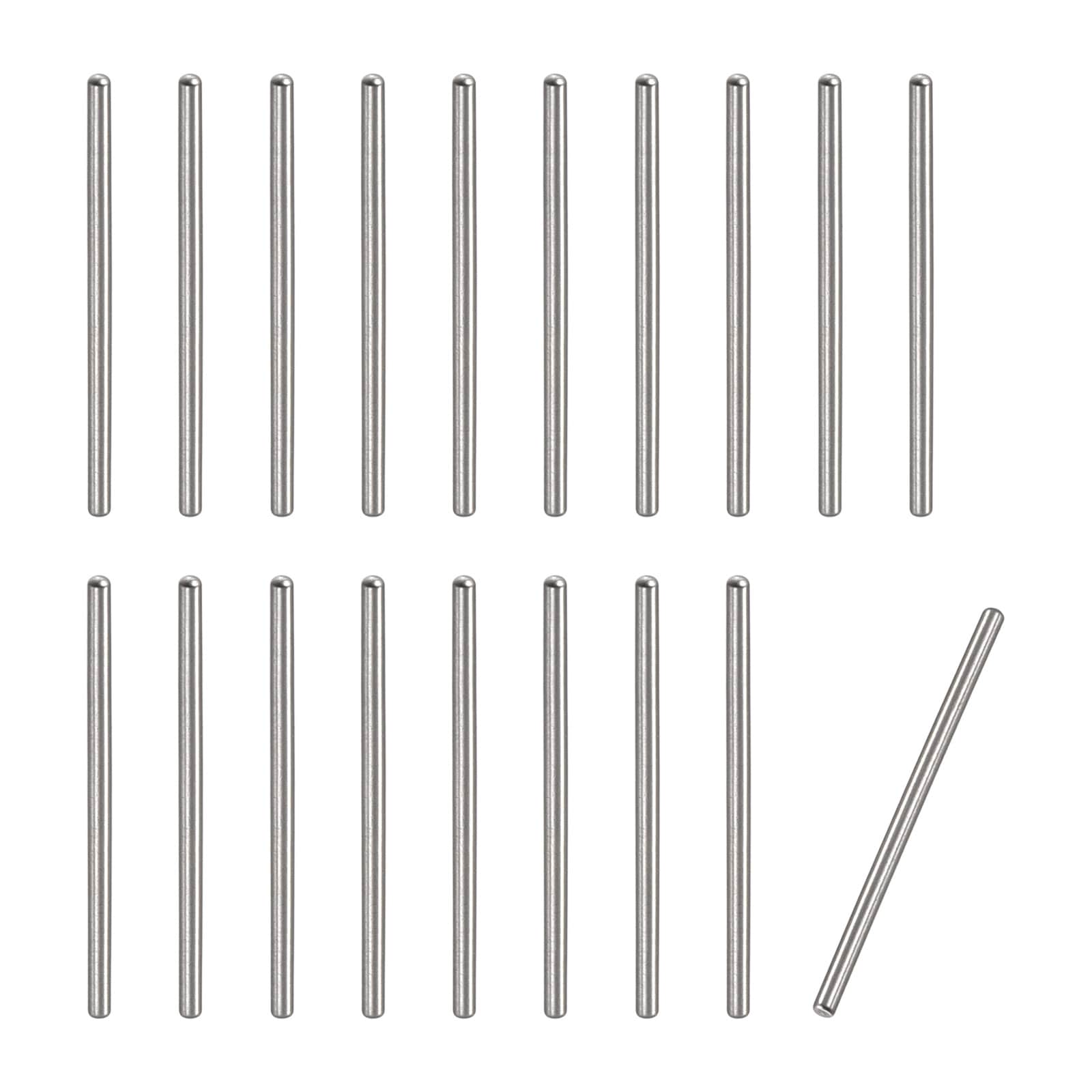 Unique Bargains 1x20mm Dowel Pins 20pcs 304 Stainless Steel Round Head Flat Chamfered End Dowel Pin Bunk Bed Pins Shelf Pegs Support Shelves Fasten Elements