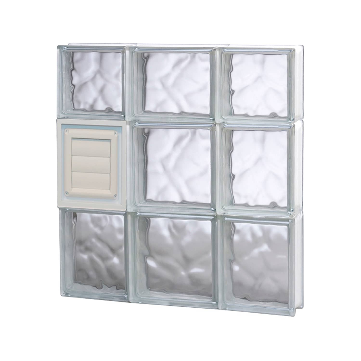 REDI2SET D2022DC Wavy Glass 19-1/4-in x 21-1/4-in Frameless Replacement Dryer vent Glass Block Window