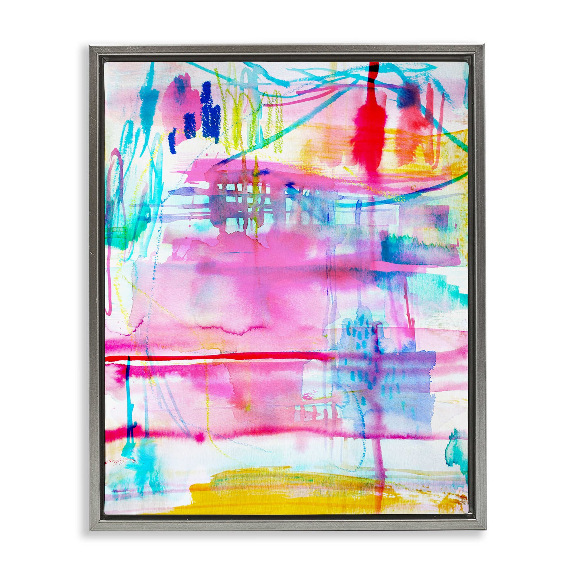 Stupell Industries BU-158-FFL-24X30 Picnic Party Composition Gray Framed Floater Canvas Wall Art By Gemma Bardot 25 x 31