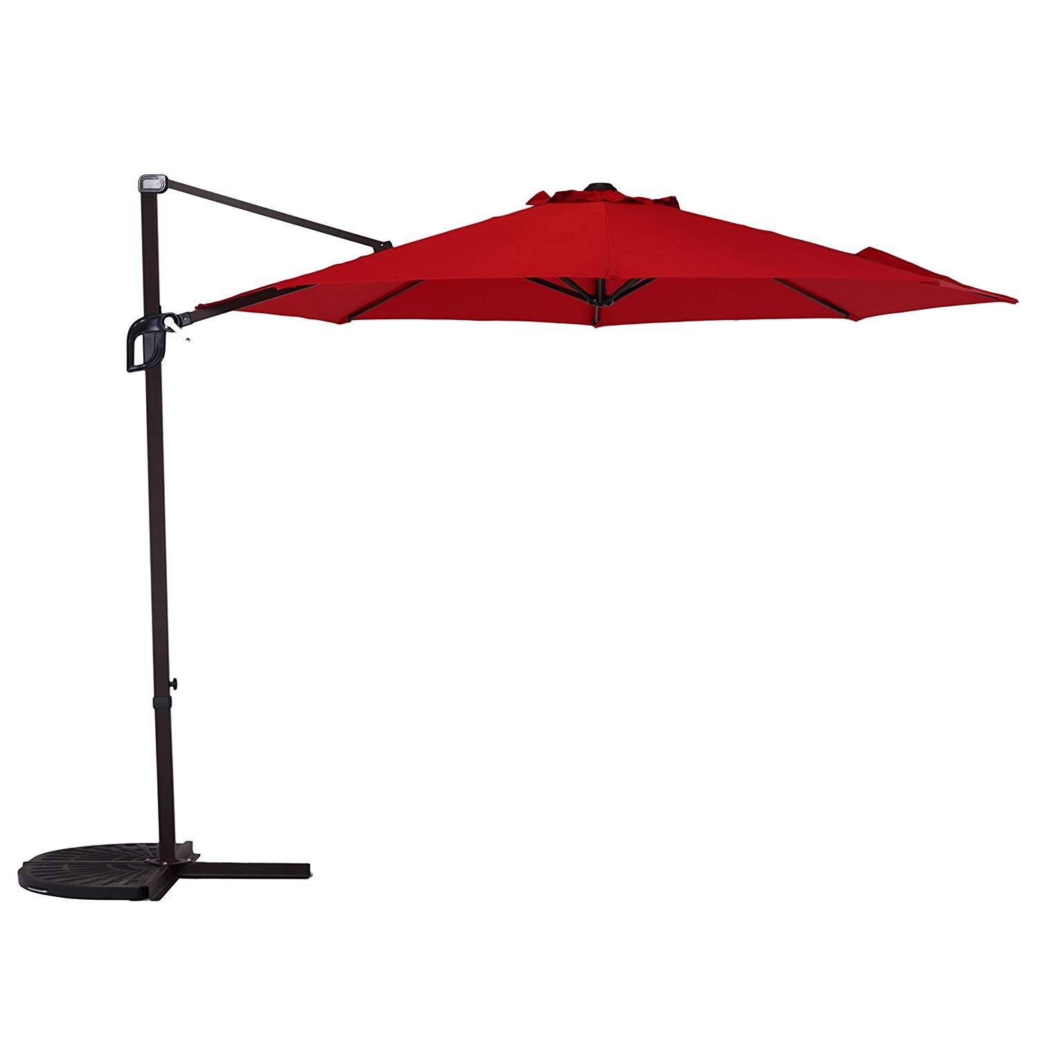 Clihome 10-ft Brick Red Auto-tilt Offset Patio Umbrella in the Patio ...