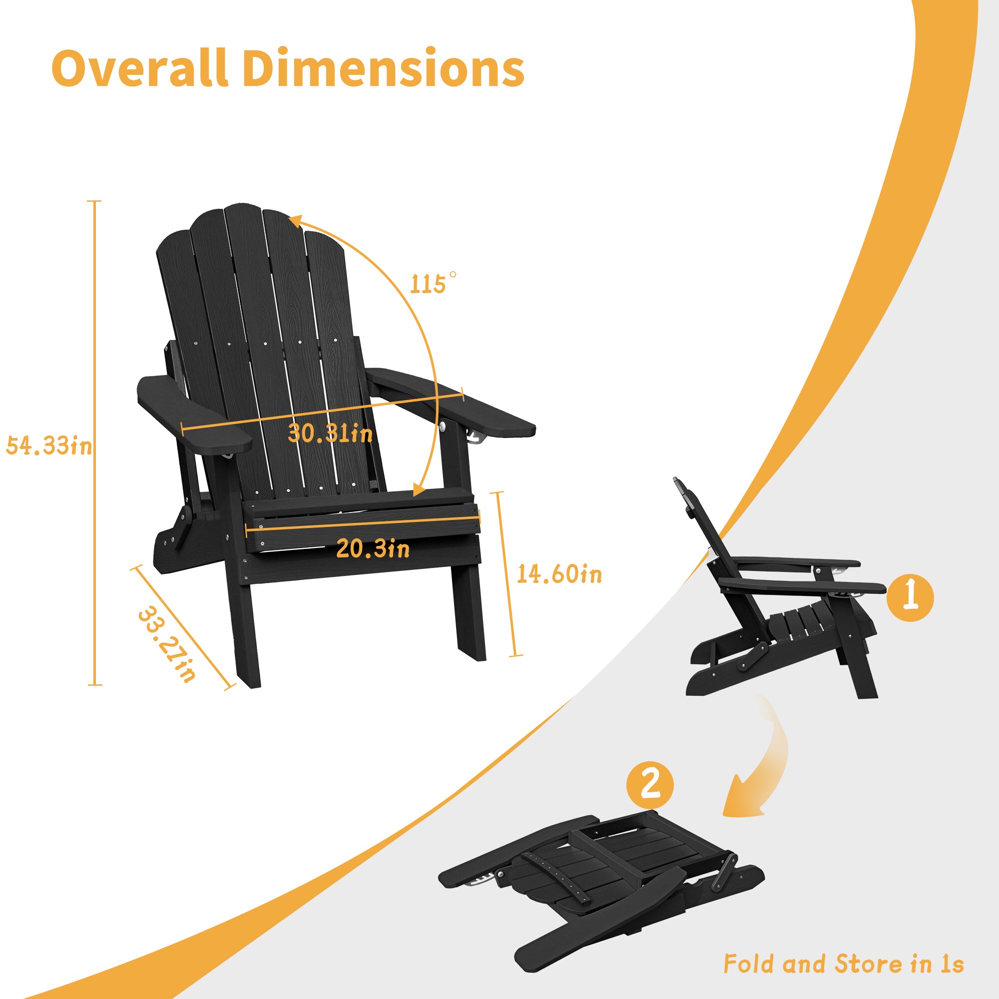 Clihome CL-ZD16-BL Patio-Chairs - View #5