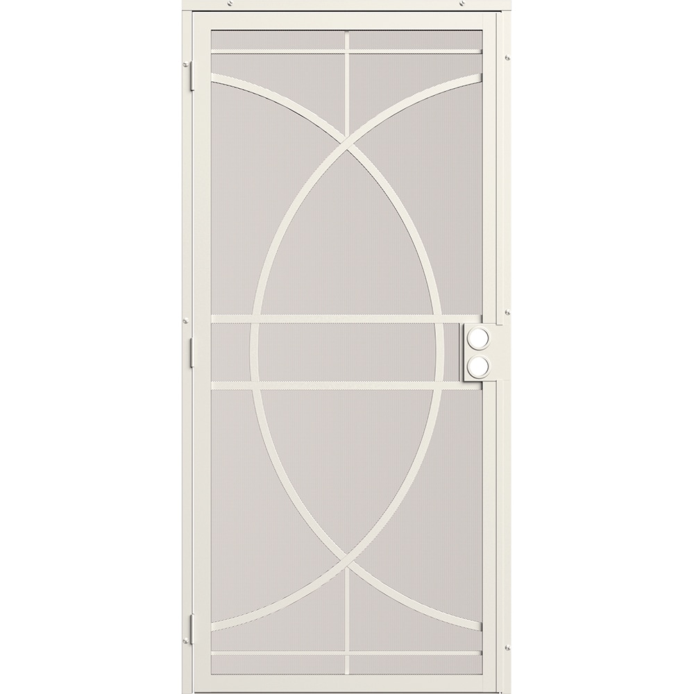 Rio 32-in x 81-in Almond Steel Surface Mount Security Door with Black Screen in Off-White | - Gatehouse 91837081