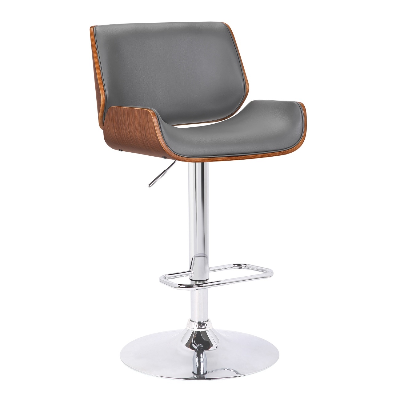 Gray 24-in H Counter height Upholstered Swivel Metal Backless Bar Stool | - HomeRoots 4000477202