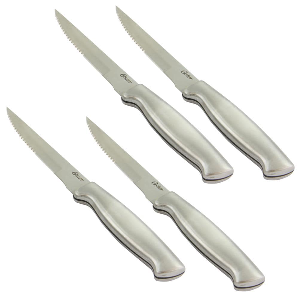 Kitchen Knives Gift Set - 4 Serrated Steak Knives 4.5' Set in Wooden Box