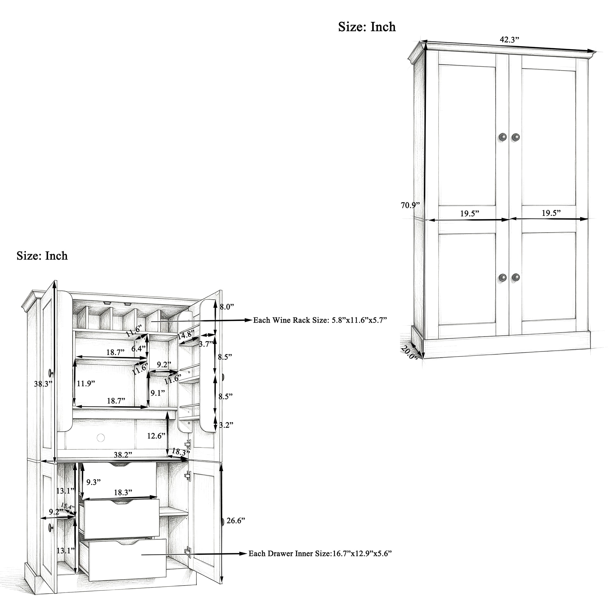 Roomfitters RF-N717SP000112AAK Dining-Kitchen-Storarge - View #3