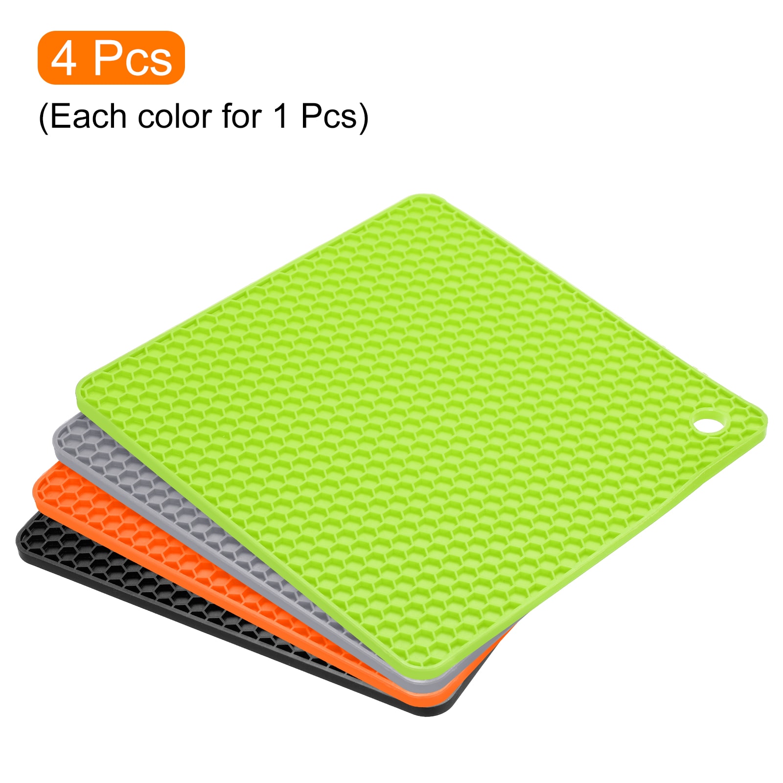 Silicone Trivets Mat for Counter Top Hot Pads for Pan and Pot Heat Resistant Hot Protector Workshop,Table Placemats 4 Pack,Size:7x7 Inch, Color: Green,Shape:Round