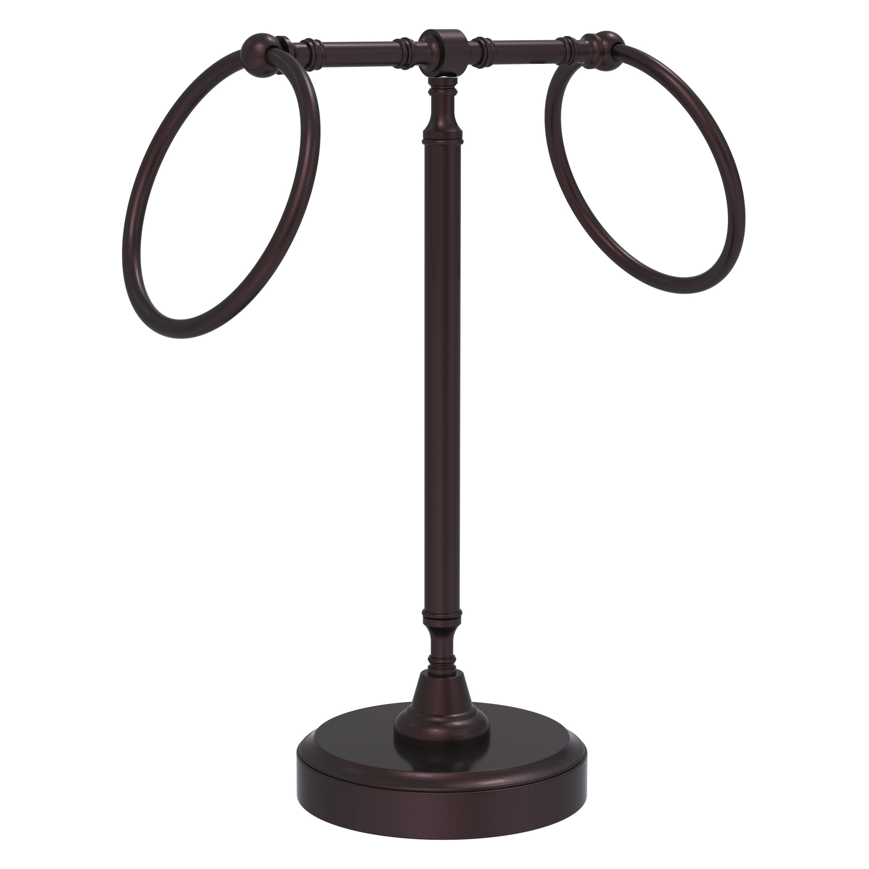Allied Brass RDM-3-ABZ Retro Dot Antique Bronze Freestanding countertop Double Towel Ring