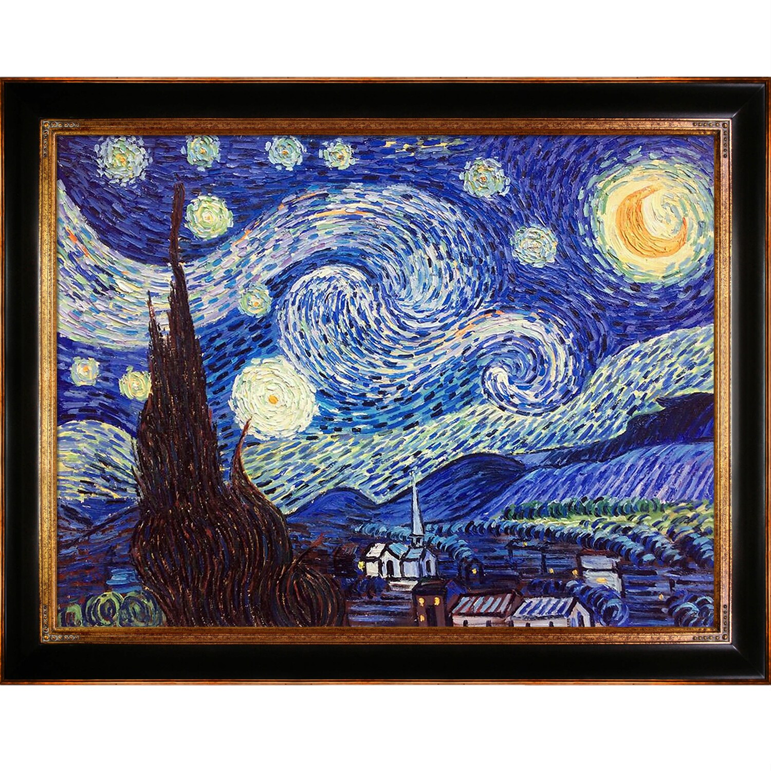 La Pastiche Starry Night Vincent Van Gogh Framed 39-in H x 49-in W ...