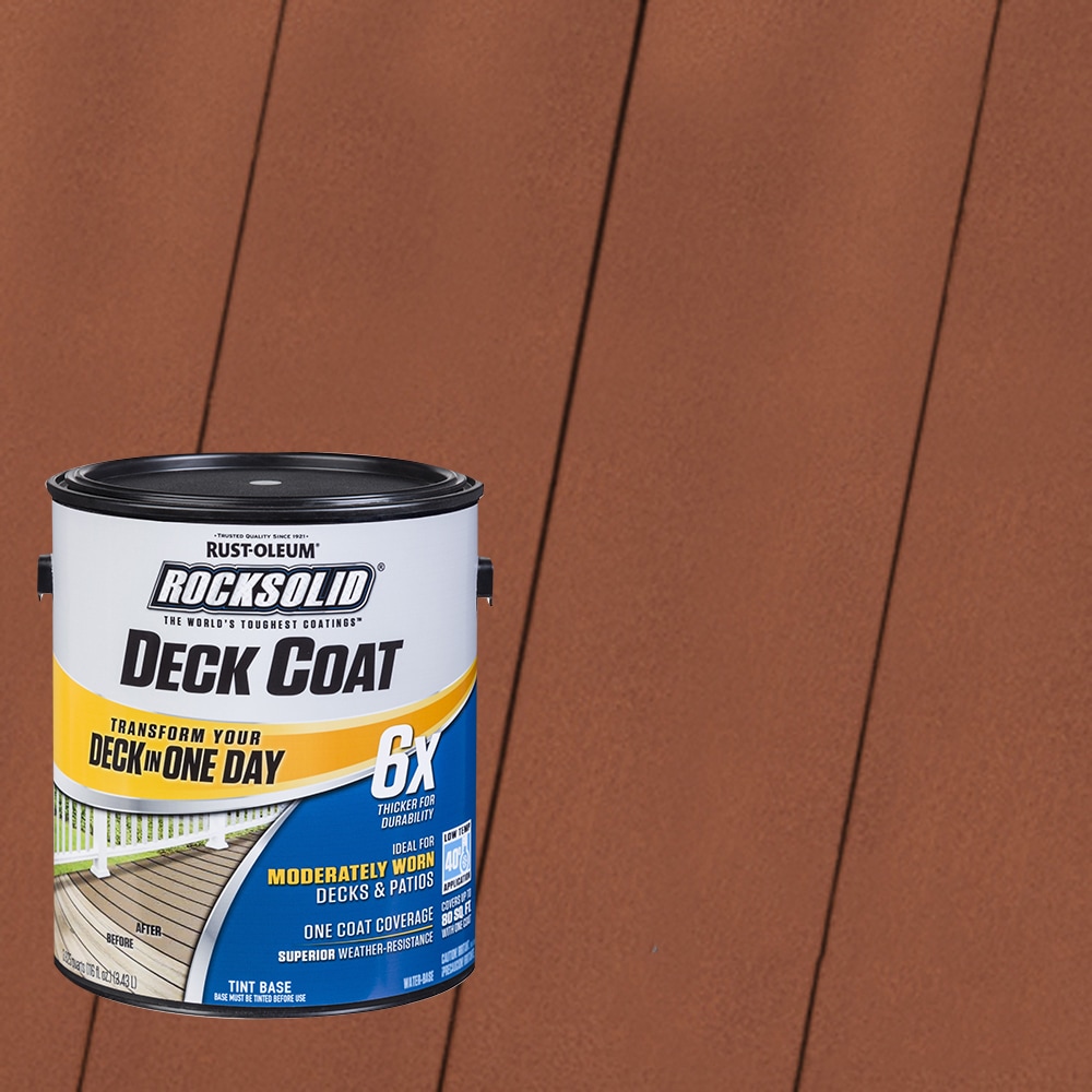 Rust Oleum RockSolid 6X Deck Coat Pre tinted California Rustic Solid Exterior Wood Stain and Sealer 1 Gallon in the Exterior Stains department at Lowes